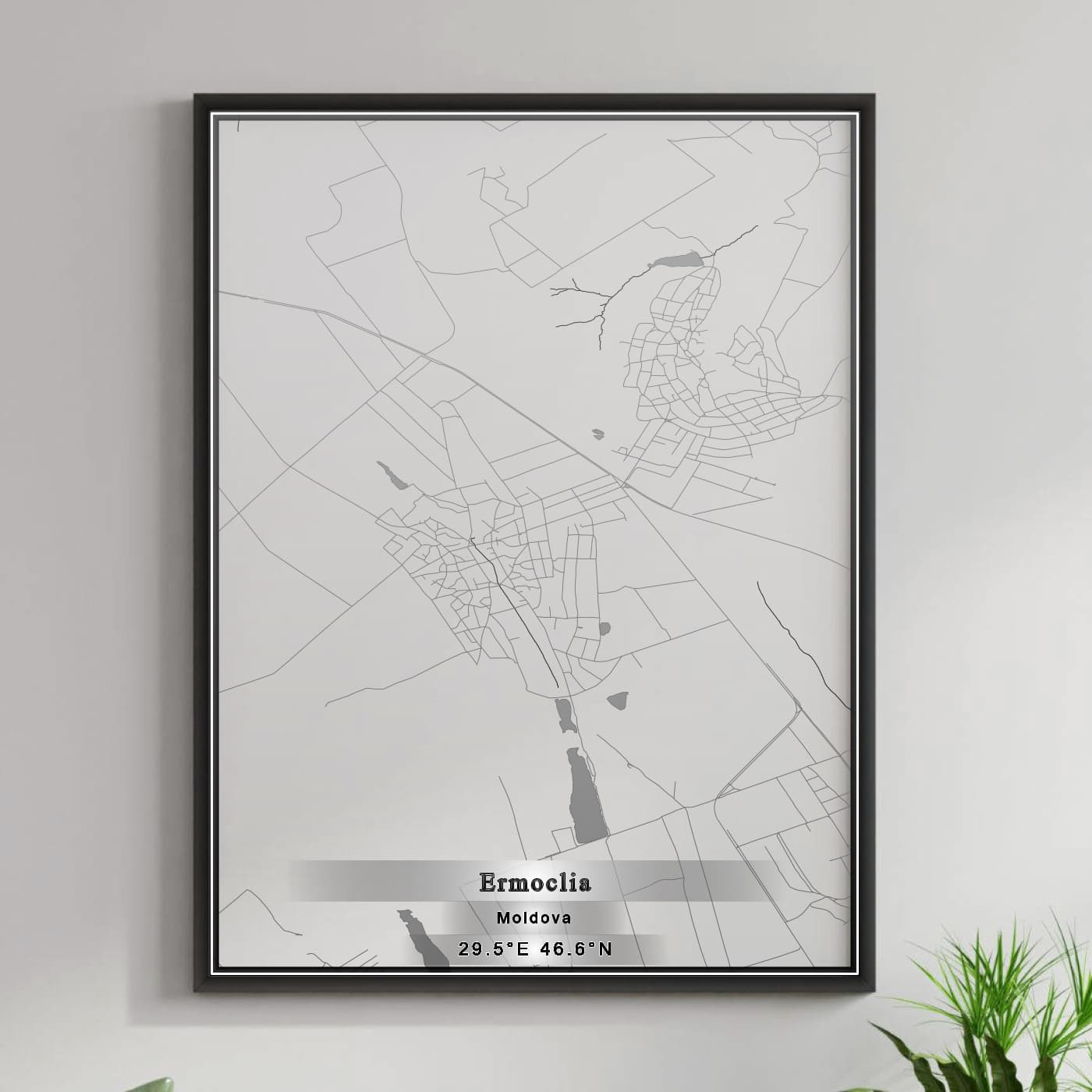 ROAD MAP OF ERMOCLIA, MOLDOVA BY MAPBAKES