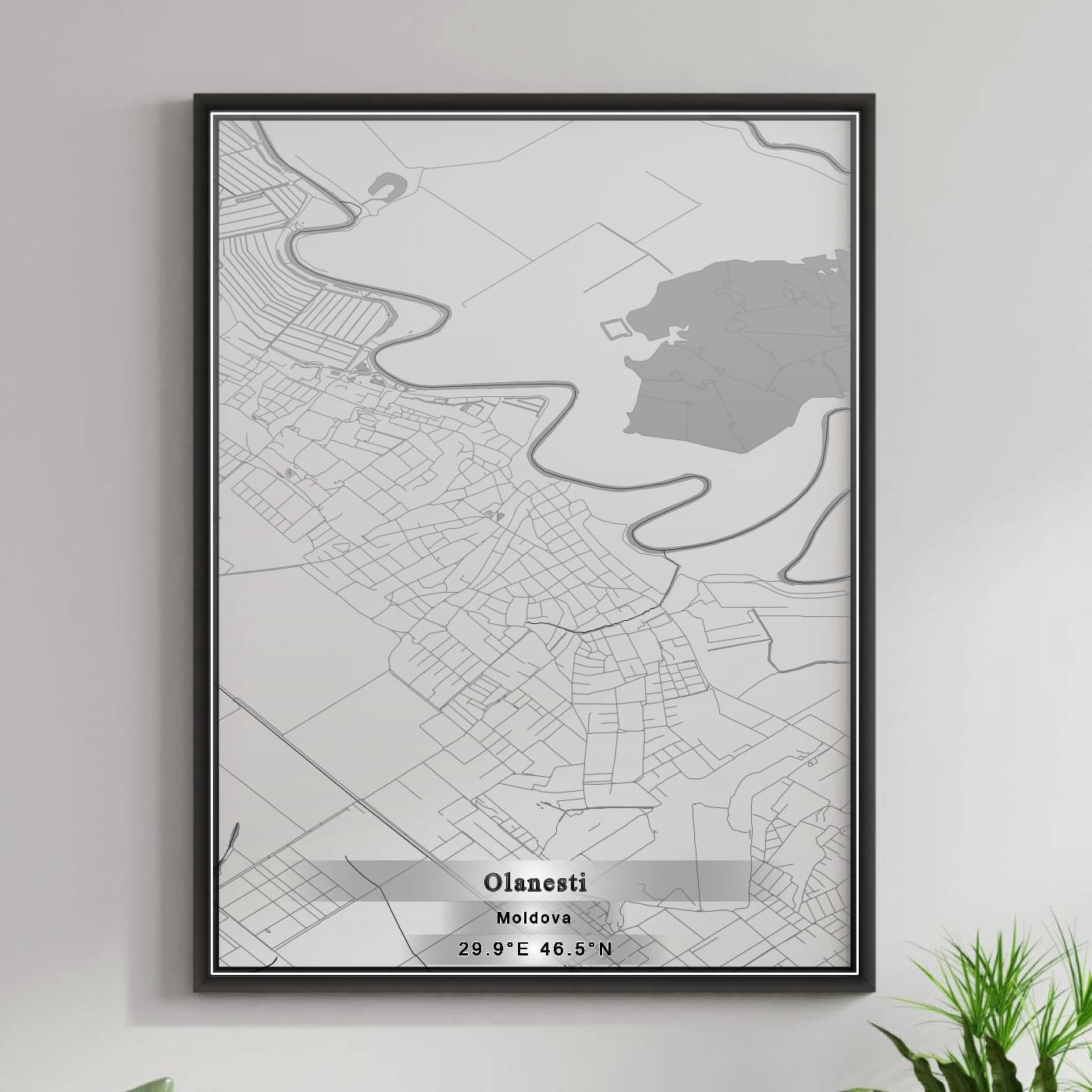 ROAD MAP OF OLĂNEŞTI, MOLDOVA BY MAPBAKES