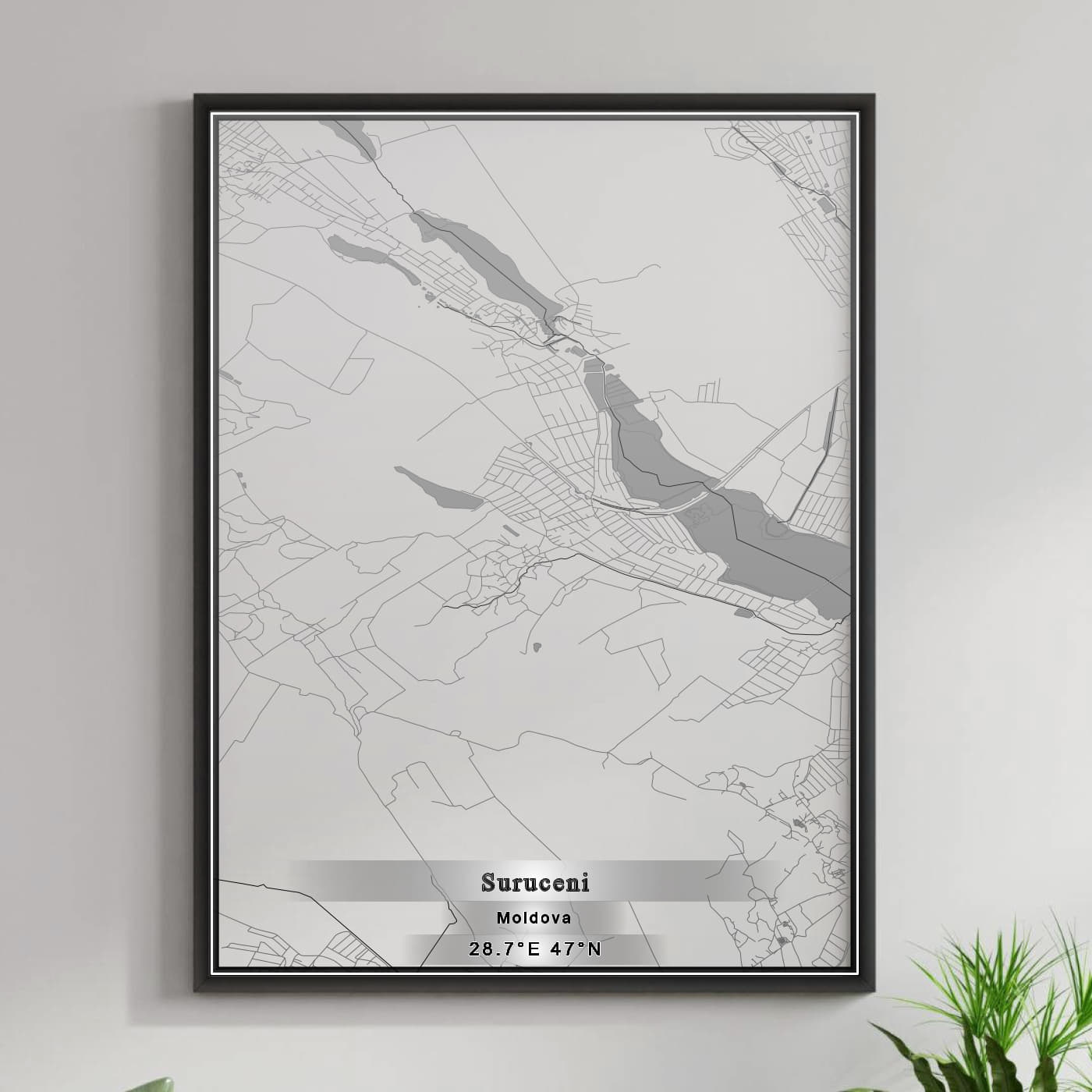 ROAD MAP OF SURUCENI, MOLDOVA BY MAPBAKES