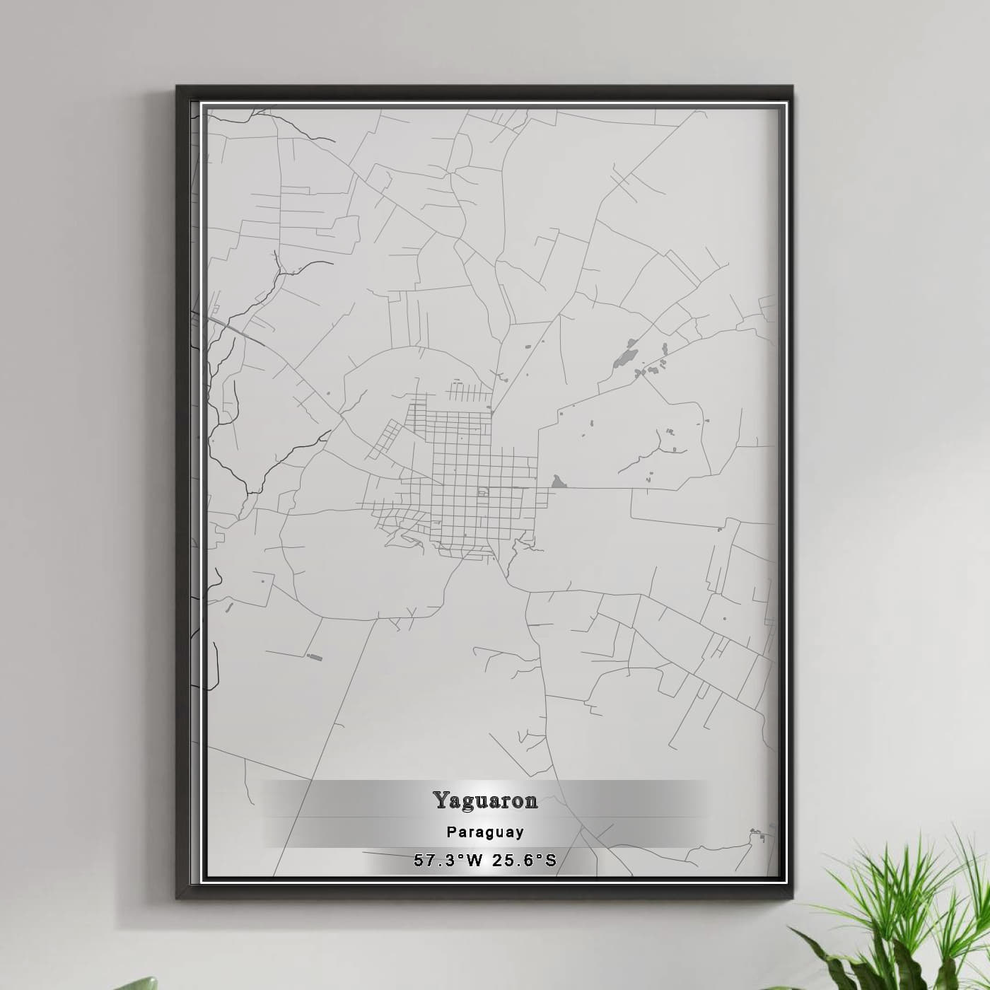 ROAD MAP OF YAGUARON, PARAGUAY BY MAPBAKES