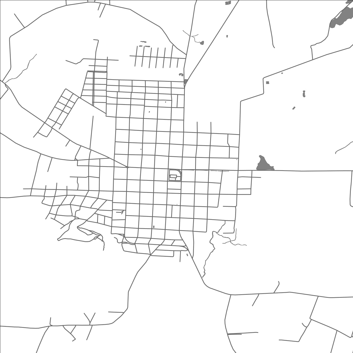 ROAD MAP OF YAGUARON, PARAGUAY BY MAPBAKES