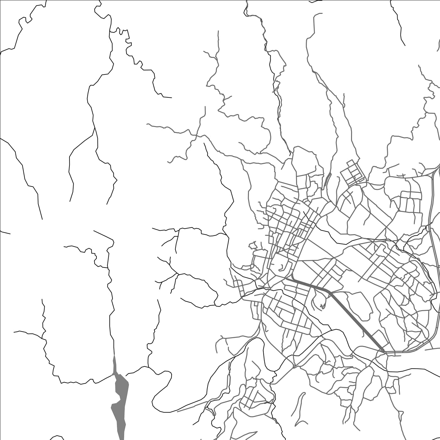 ROAD MAP OF GHINDA’E, ERITREA BY MAPBAKES