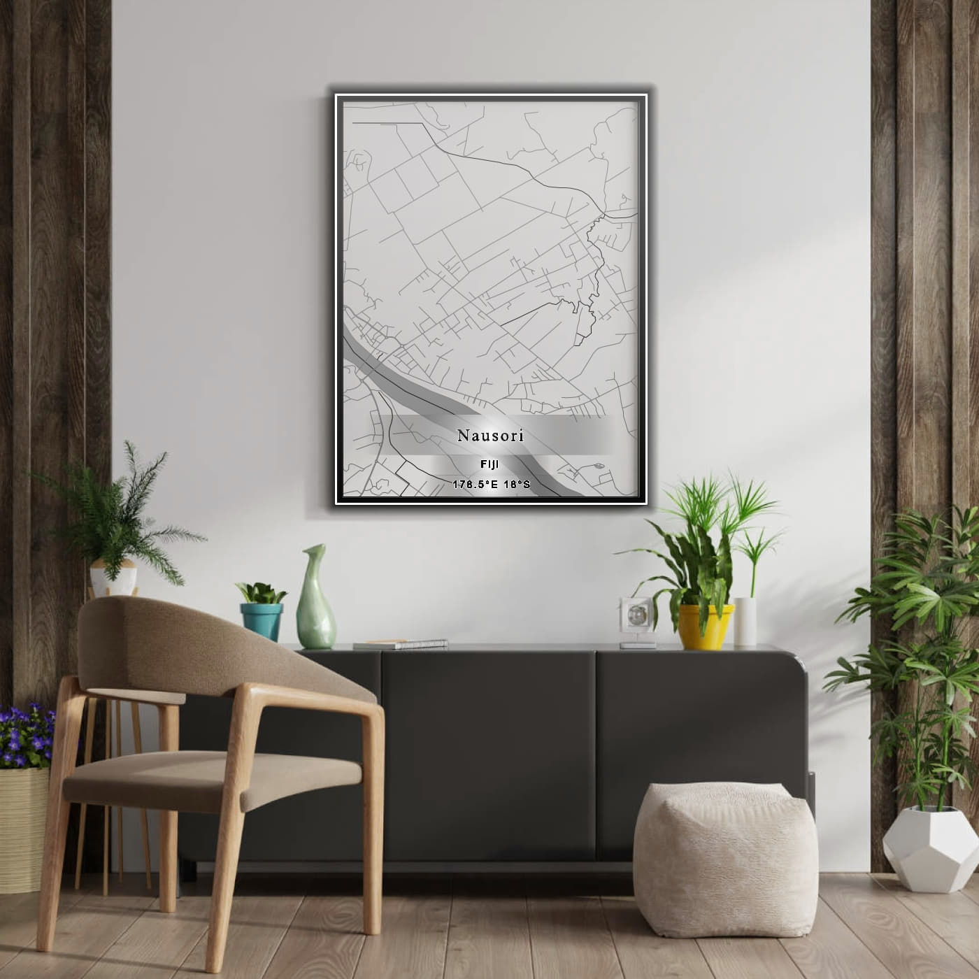 ROAD MAP OF NAUSORI, FIJI BY MAPBAKES