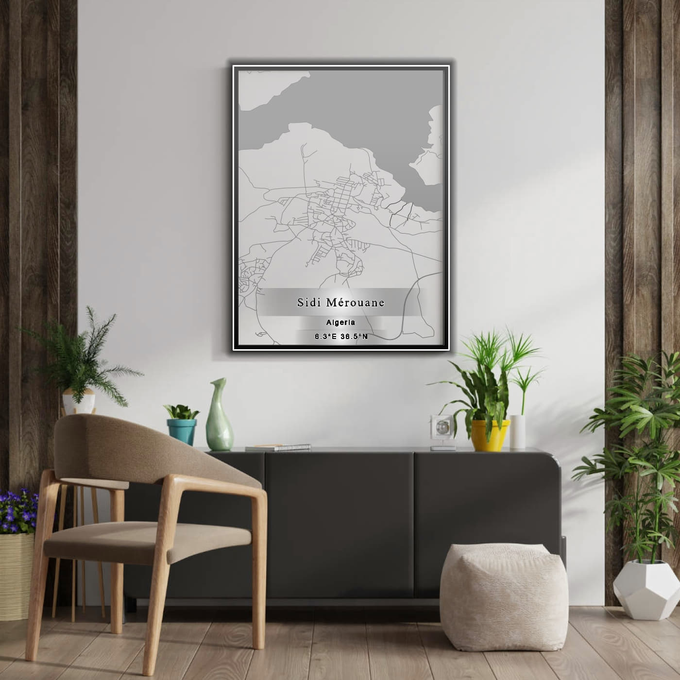 ROAD MAP OF SIDI MÉROUANE, ALGERIA BY MAPBAKES