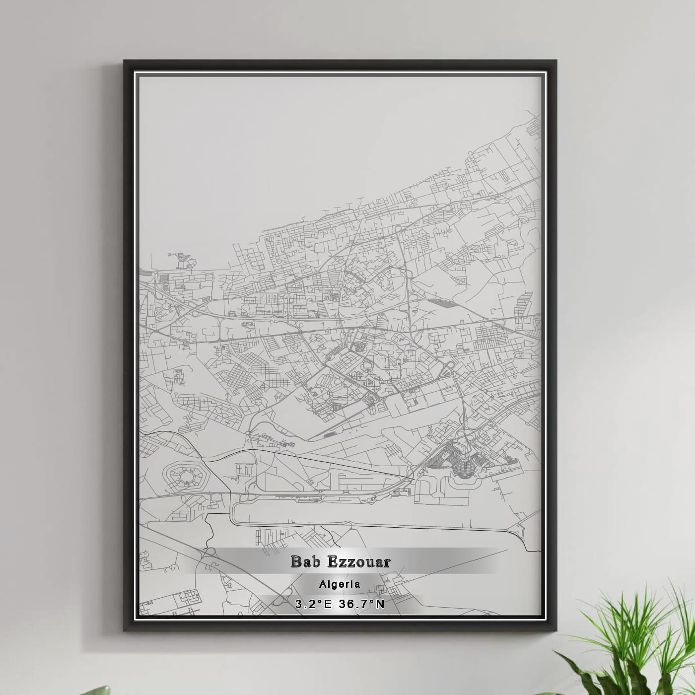 ROAD MAP OF BAB EZZOUAR, ALGERIA BY MAPBAKES
