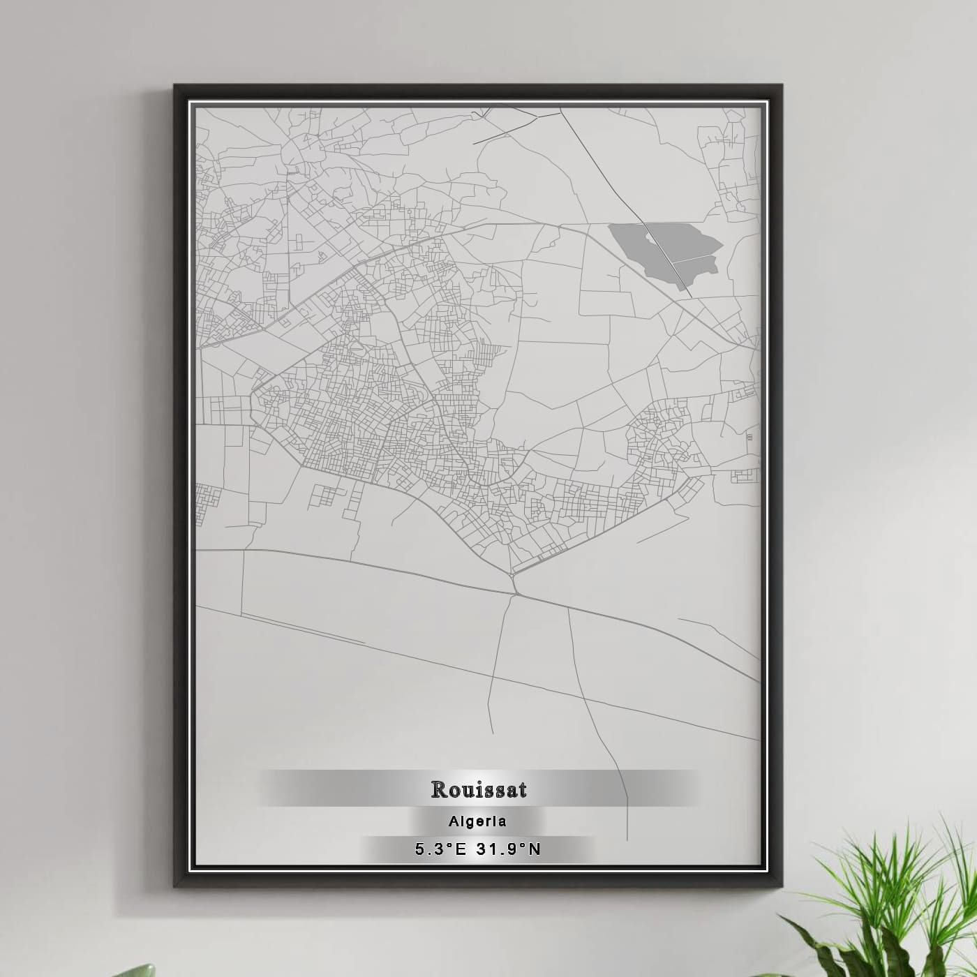ROAD MAP OF ROUISSAT, ALGERIA BY MAPBAKES
