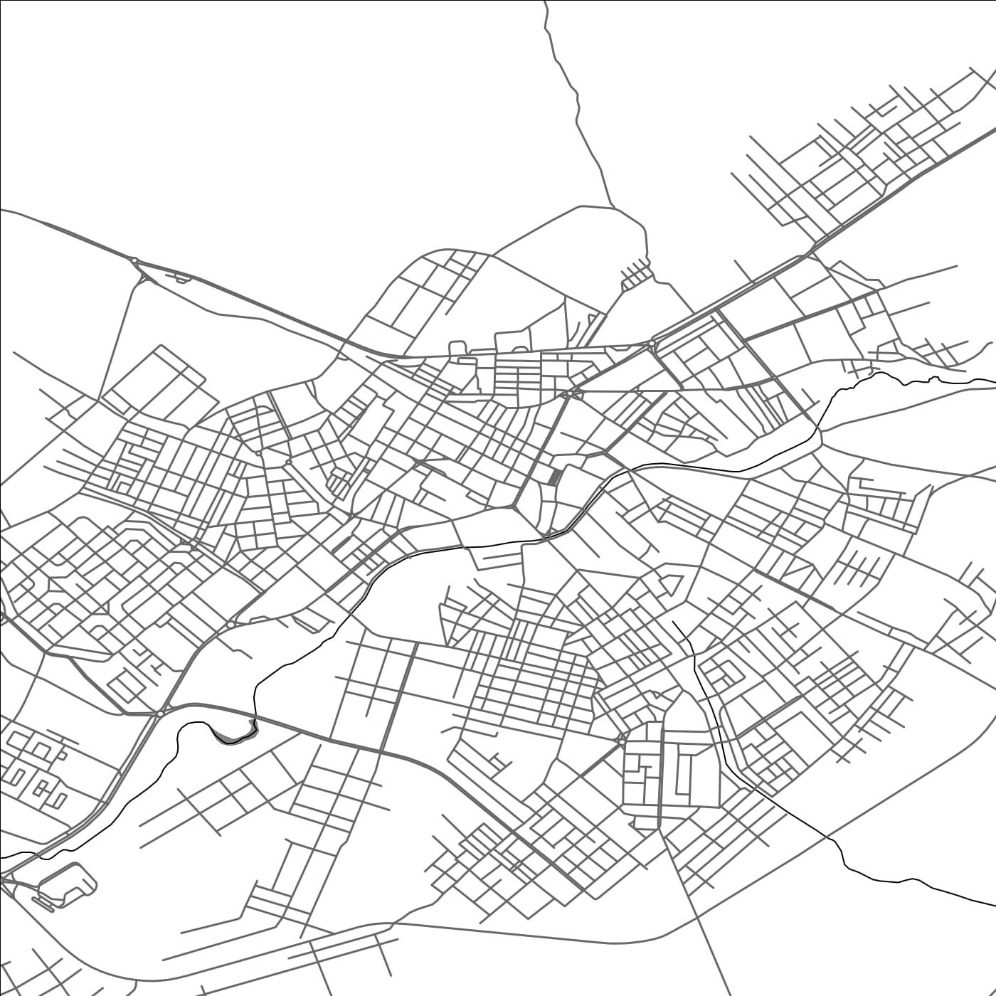 ROAD MAP OF AFLOU, ALGERIA BY MAPBAKES
