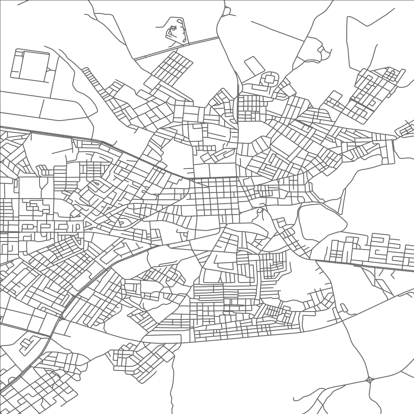 ROAD MAP OF AÏN BEÏDA, ALGERIA BY MAPBAKES