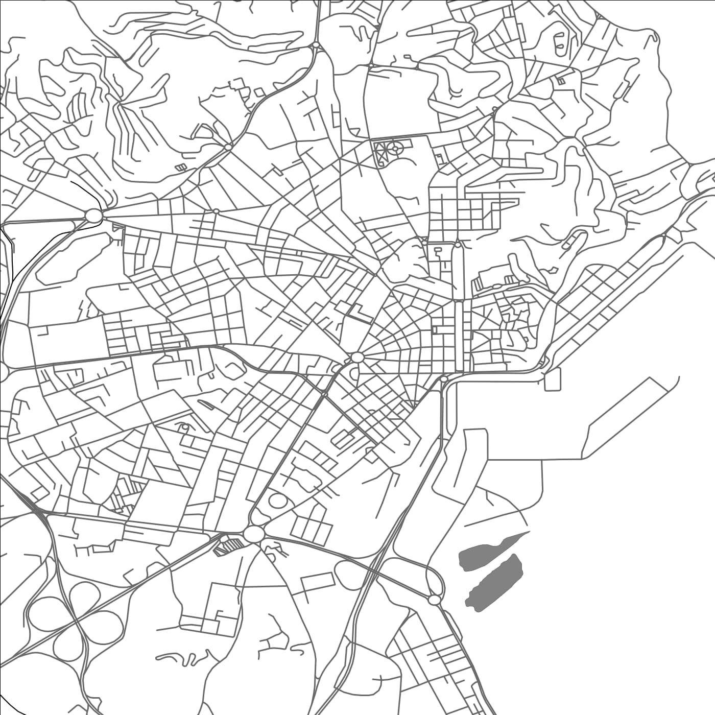 ROAD MAP OF ANNABA, ALGERIA BY MAPBAKES