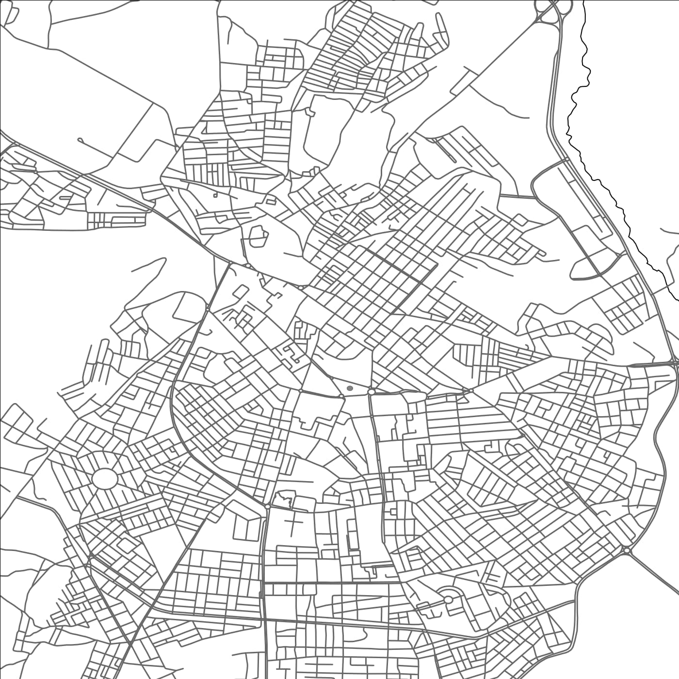 ROAD MAP OF KHENCHELA, ALGERIA BY MAPBAKES