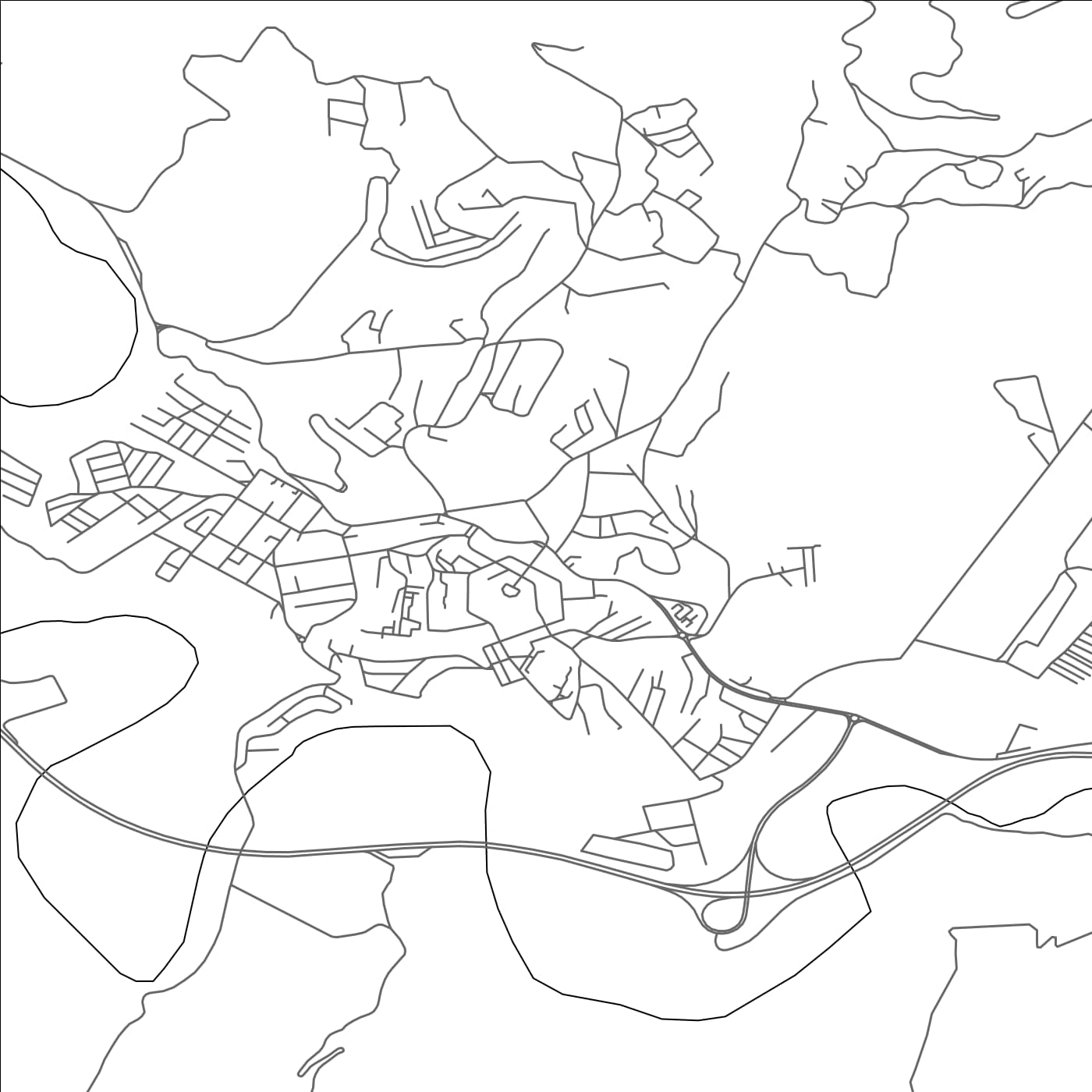 ROAD MAP OF LAKHDARIA, ALGERIA BY MAPBAKES
