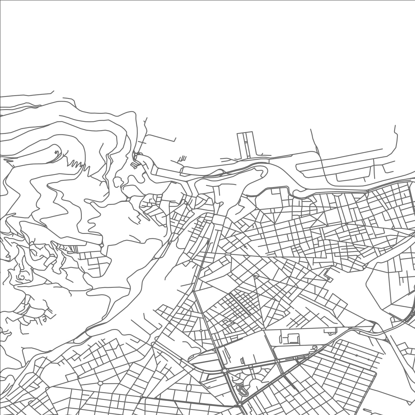 ROAD MAP OF ORAN, ALGERIA BY MAPBAKES