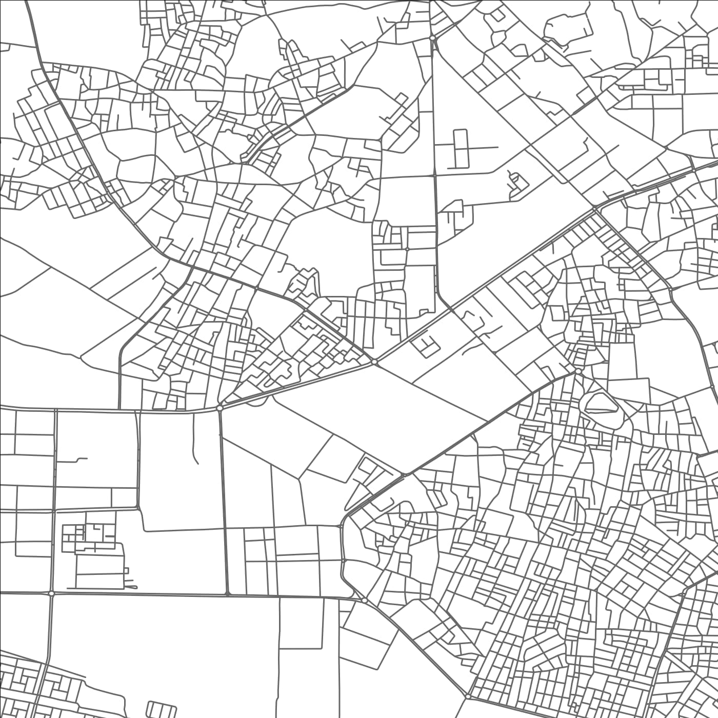 ROAD MAP OF OUARGLA, ALGERIA BY MAPBAKES