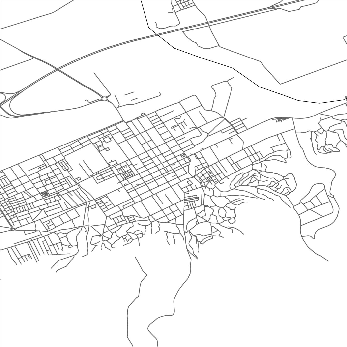 ROAD MAP OF OUED RHIOU, ALGERIA BY MAPBAKES