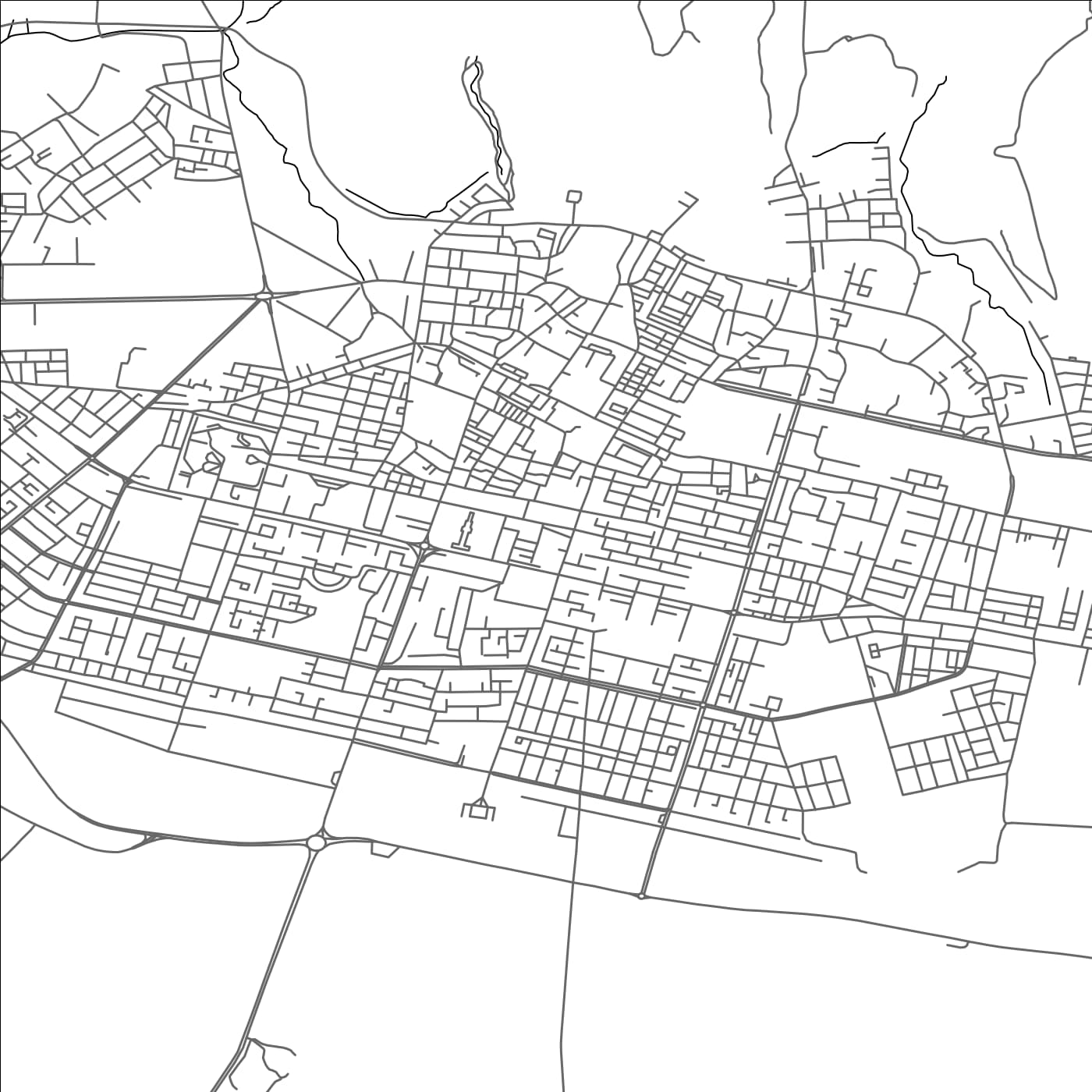 ROAD MAP OF OUM EL BOUAGHI, ALGERIA BY MAPBAKES
