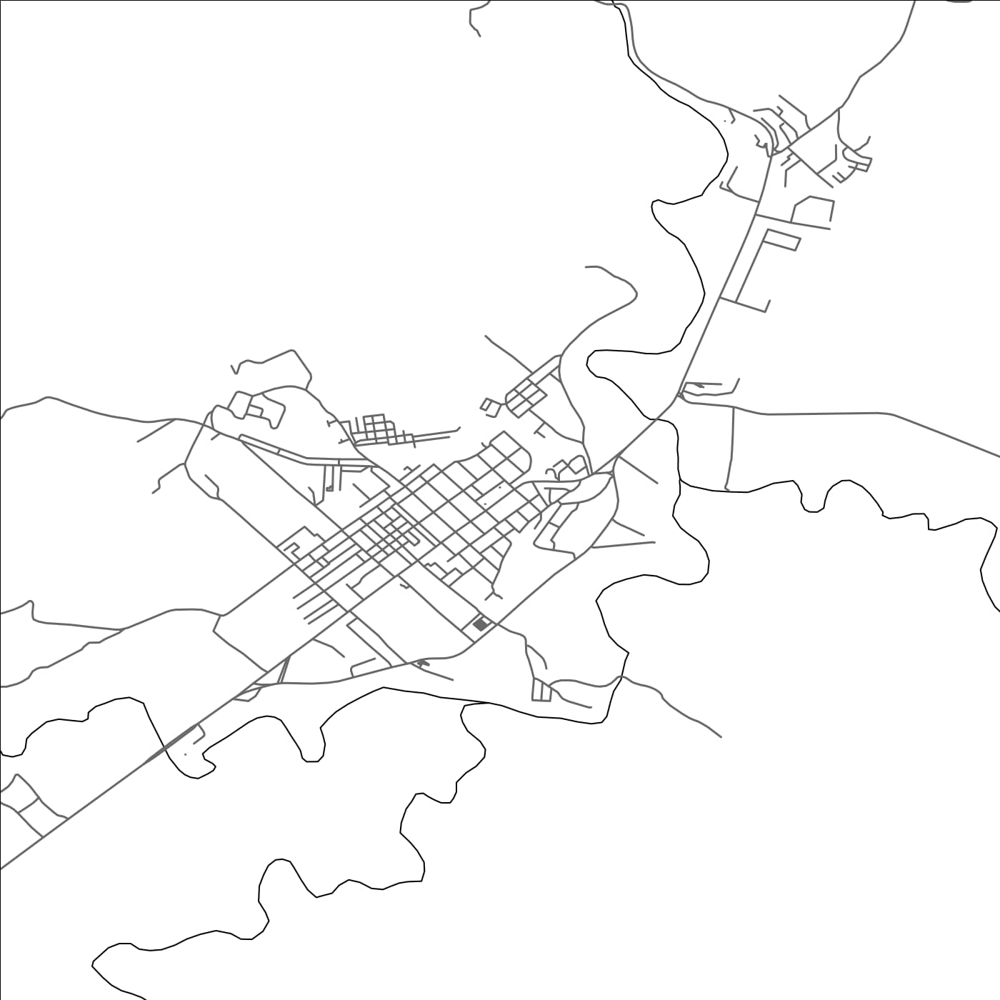 ROAD MAP OF SIDI AKKACHA, ALGERIA BY MAPBAKES