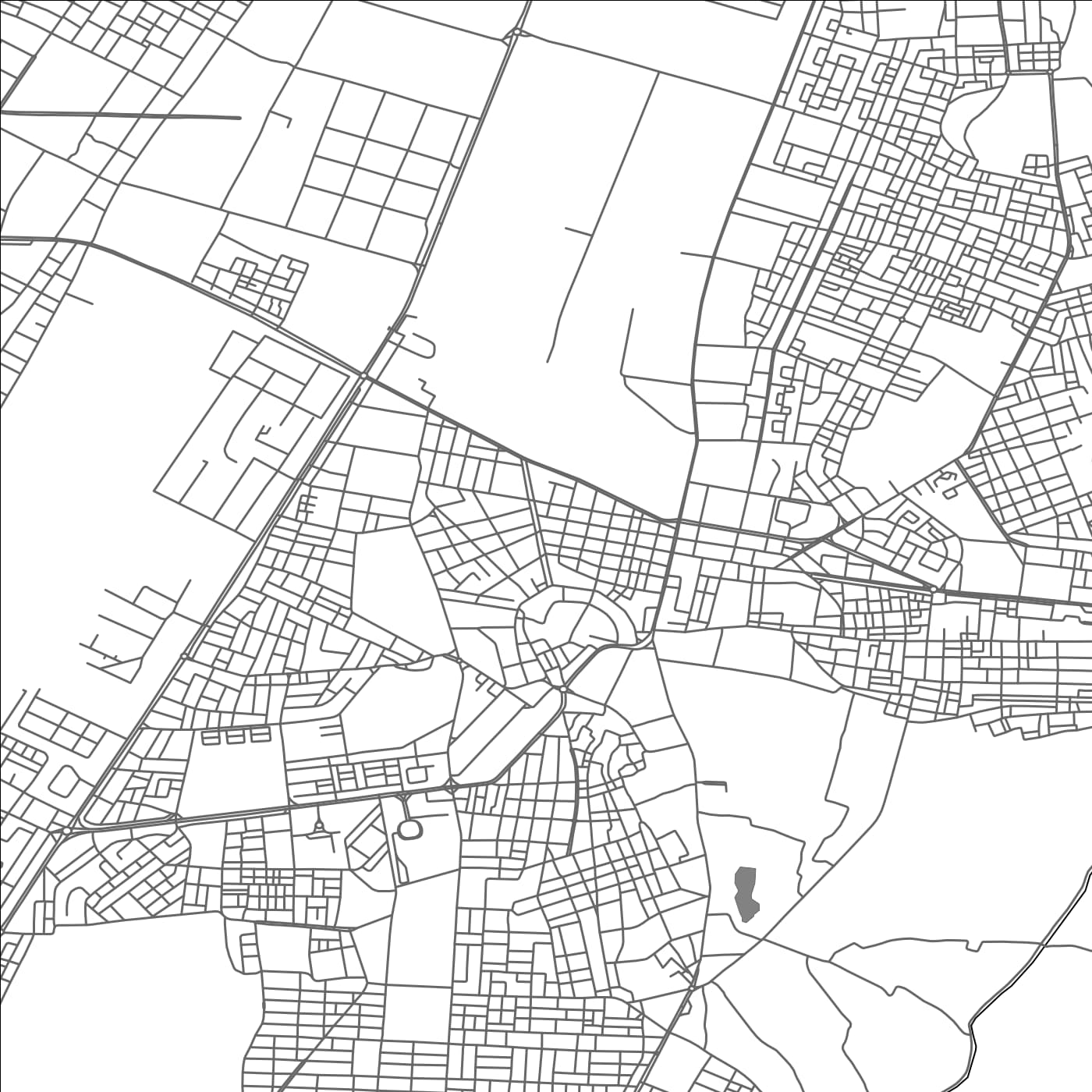 ROAD MAP OF TOUGGOURT, ALGERIA BY MAPBAKES