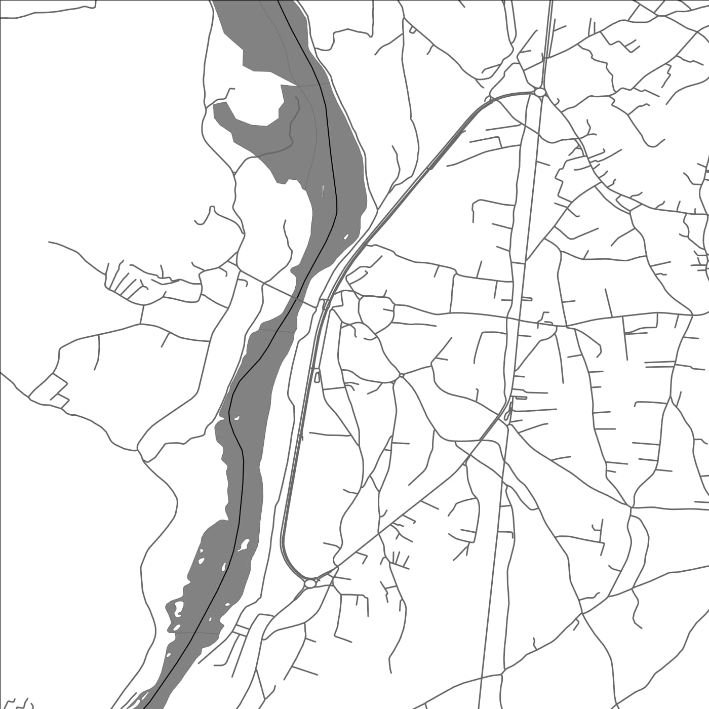 ROAD MAP OF GORIČANI, MONTENEGRO BY MAPBAKES