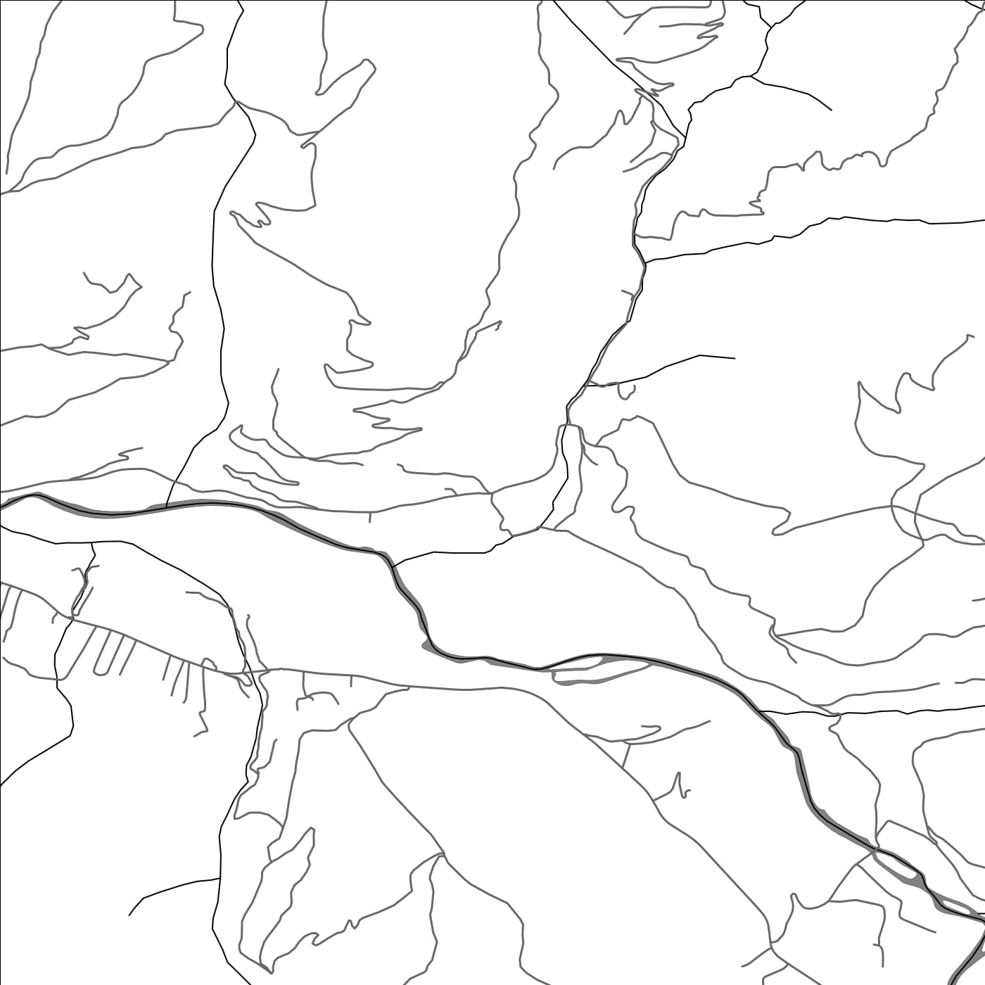 ROAD MAP OF GORNJA RŽANICA, MONTENEGRO BY MAPBAKES