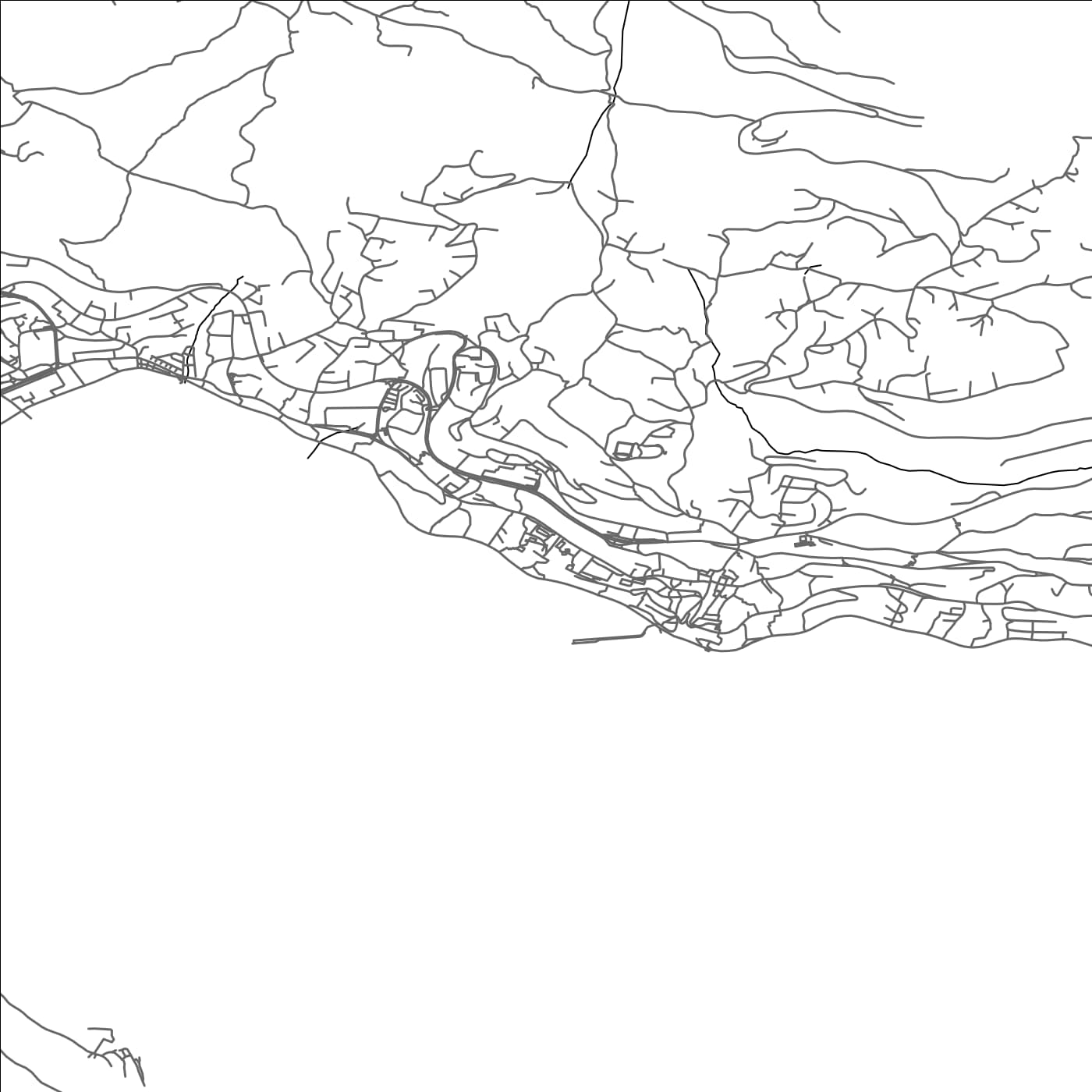 ROAD MAP OF HERCEG NOVI, MONTENEGRO BY MAPBAKES