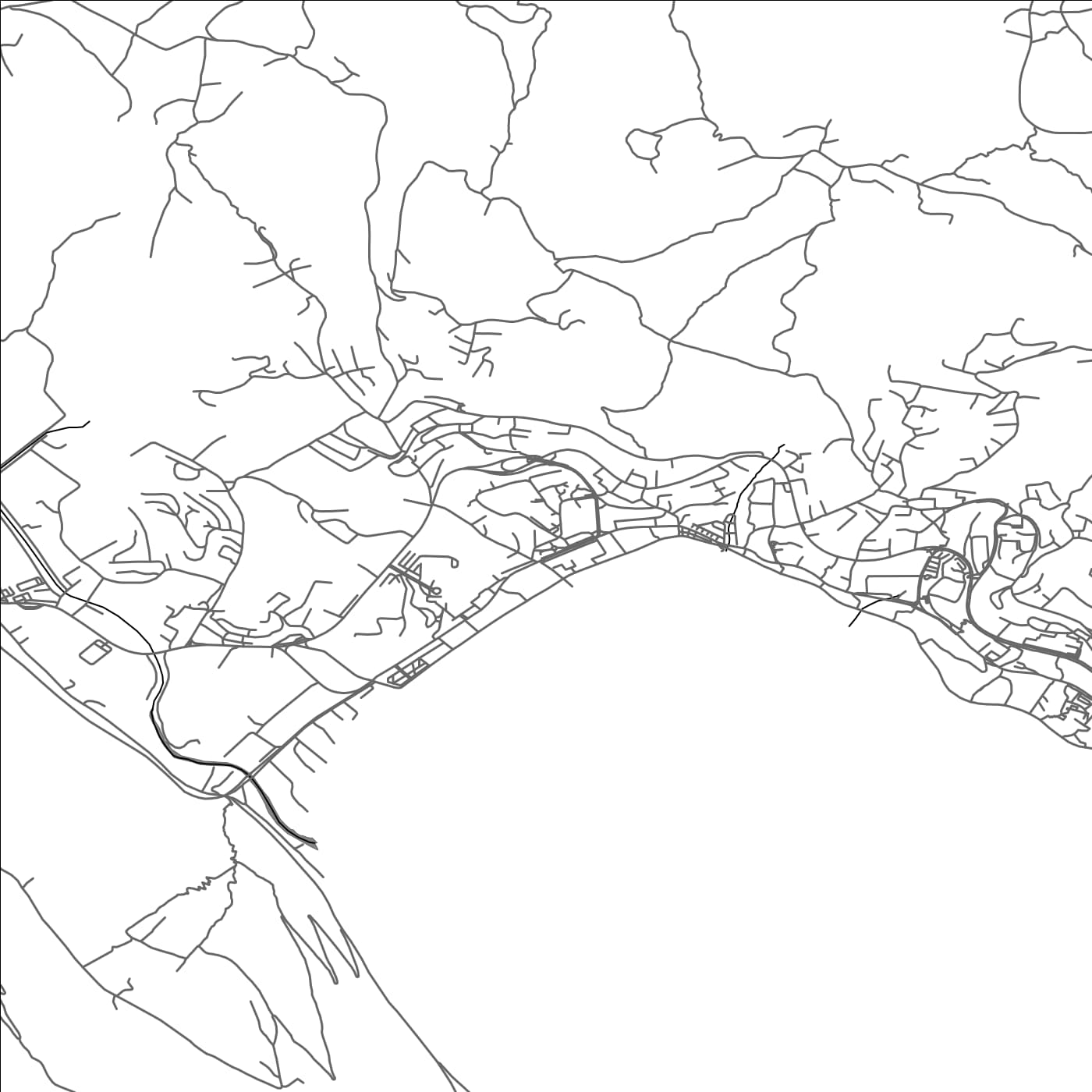 ROAD MAP OF IGALO, MONTENEGRO BY MAPBAKES