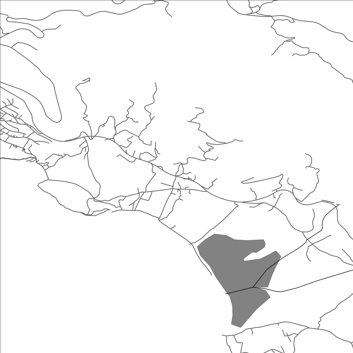 ROAD MAP OF KALUĐERAC, MONTENEGRO BY MAPBAKES