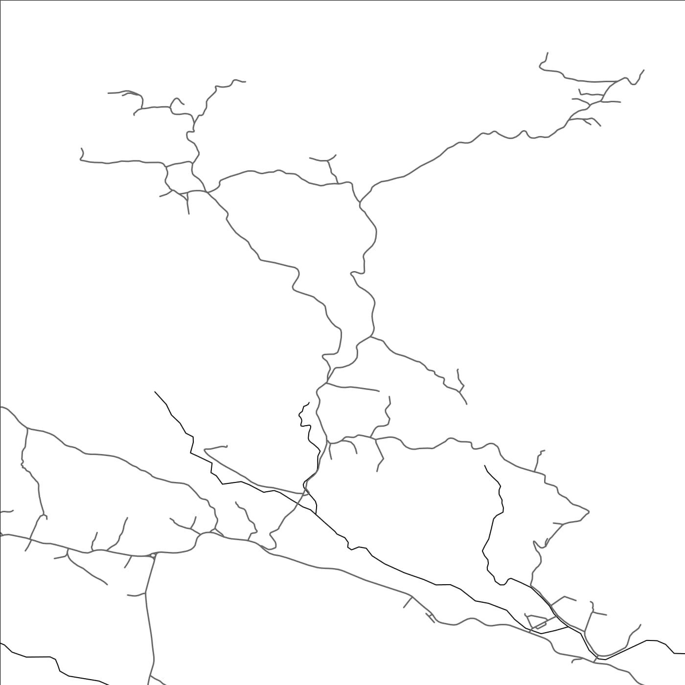 ROAD MAP OF KOSIĆI, MONTENEGRO BY MAPBAKES