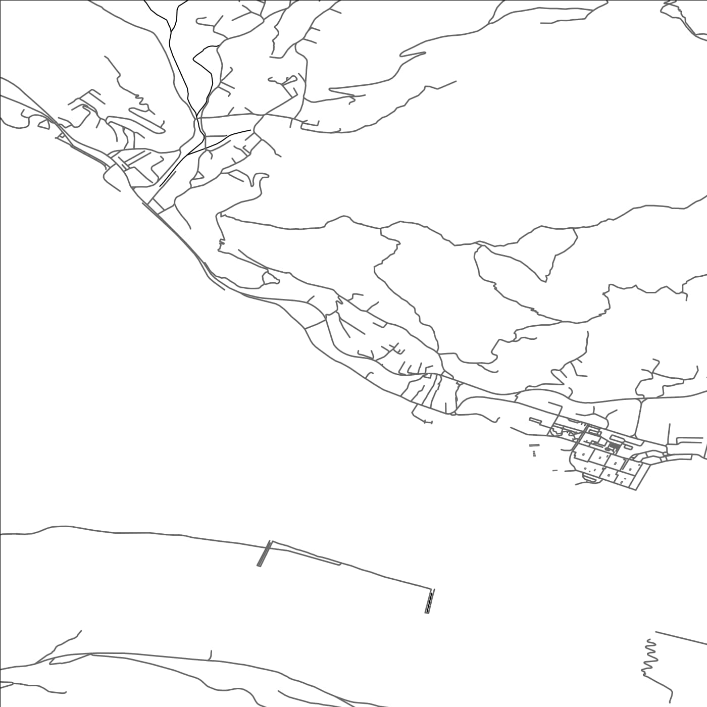 ROAD MAP OF KUMBOR, MONTENEGRO BY MAPBAKES