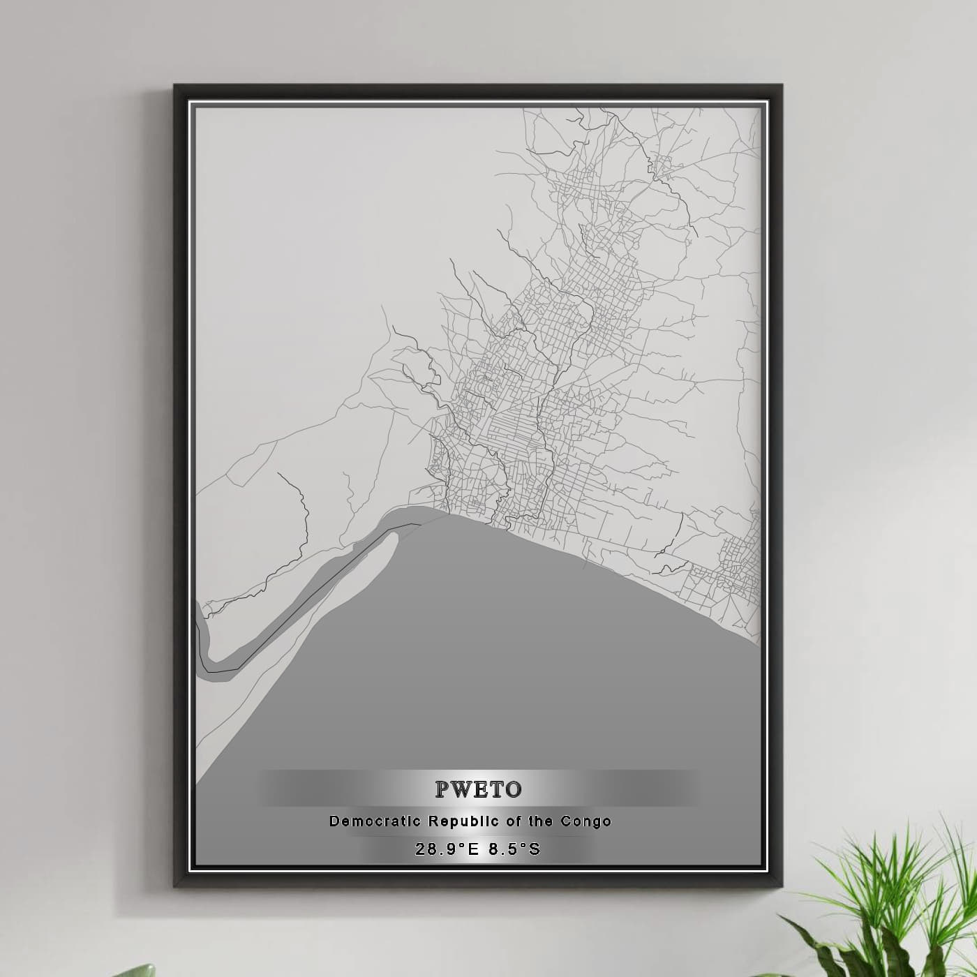 ROAD MAP OF PWETO, DEMOCRATIC REPUBLIC OF THE CONGO BY MAPBAKES