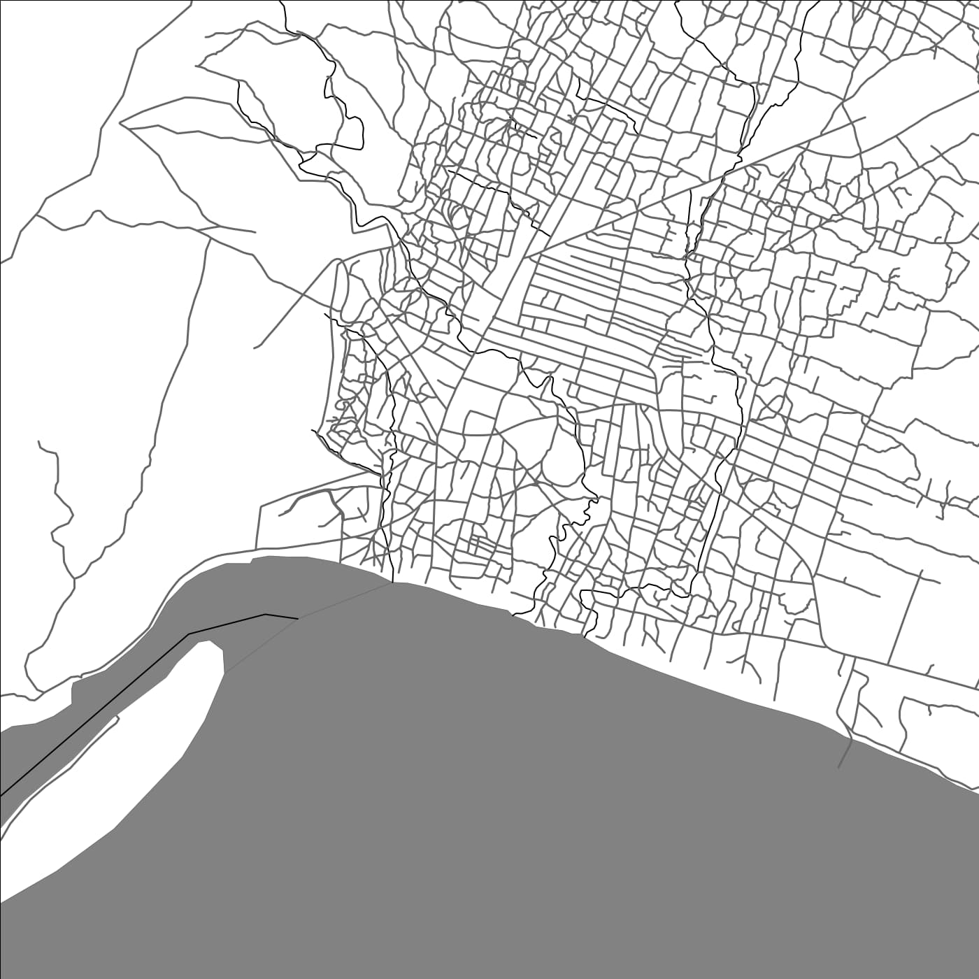 ROAD MAP OF PWETO, DEMOCRATIC REPUBLIC OF THE CONGO BY MAPBAKES