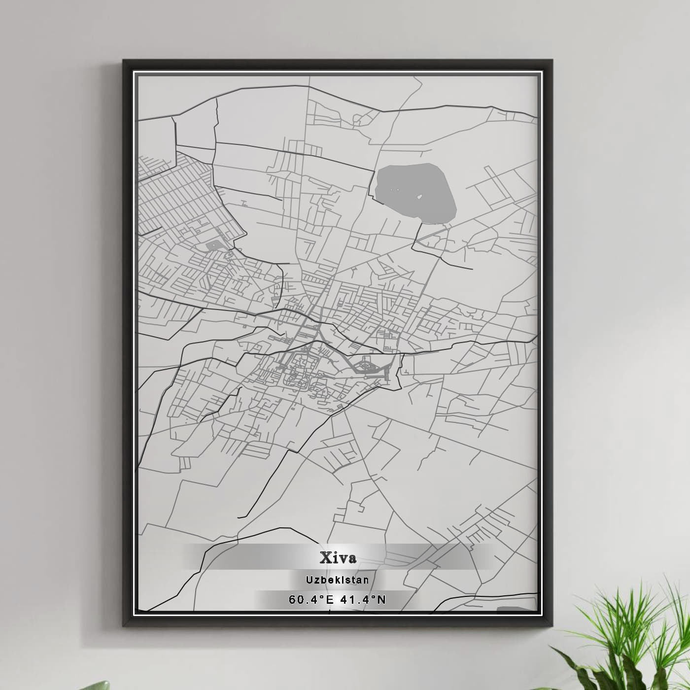 ROAD MAP OF XIVA, UZBEKISTAN BY MAPBAKES