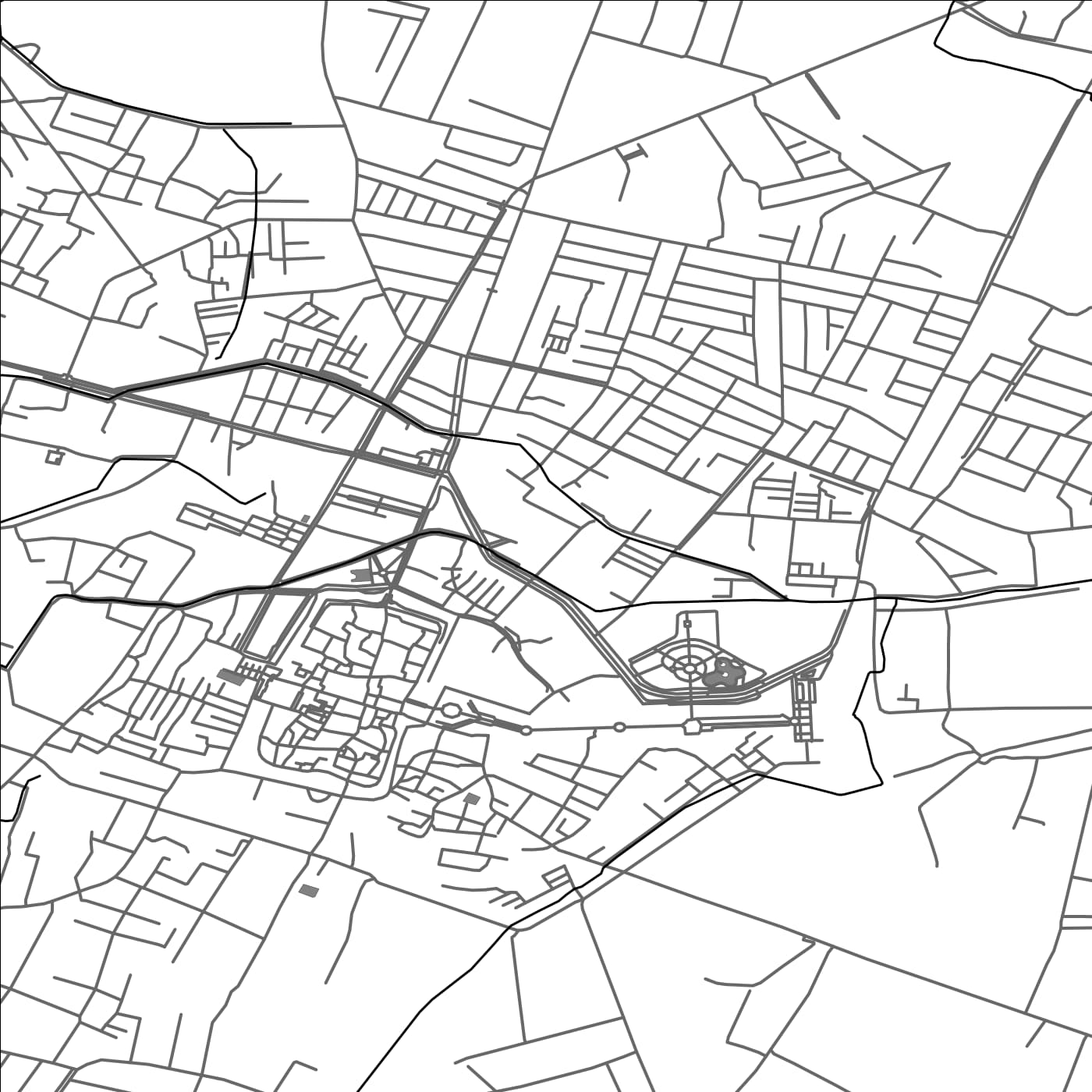 ROAD MAP OF XIVA, UZBEKISTAN BY MAPBAKES