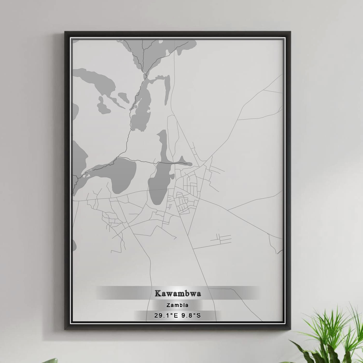 ROAD MAP OF KAWAMBWA, ZAMBIA BY MAPBAKES