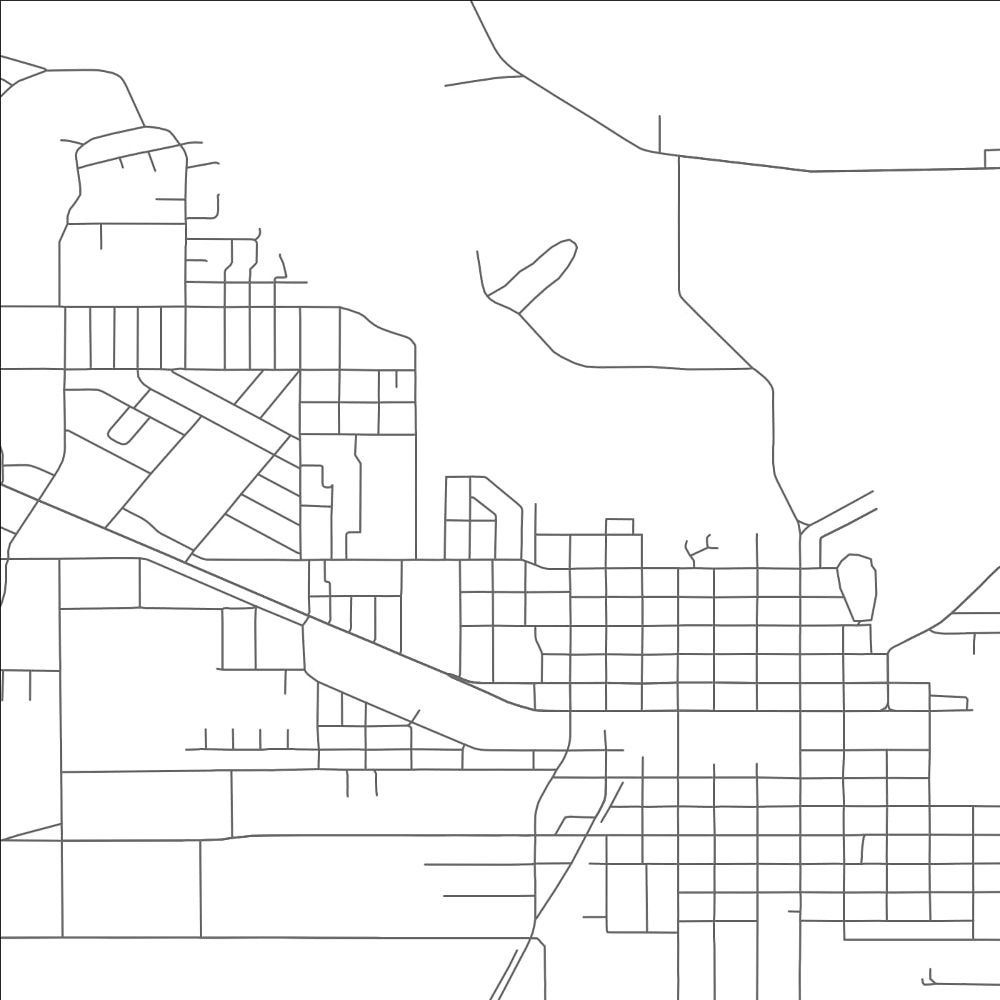 ROAD MAP OF ALAMOSA, COLORADO BY MAPBAKES