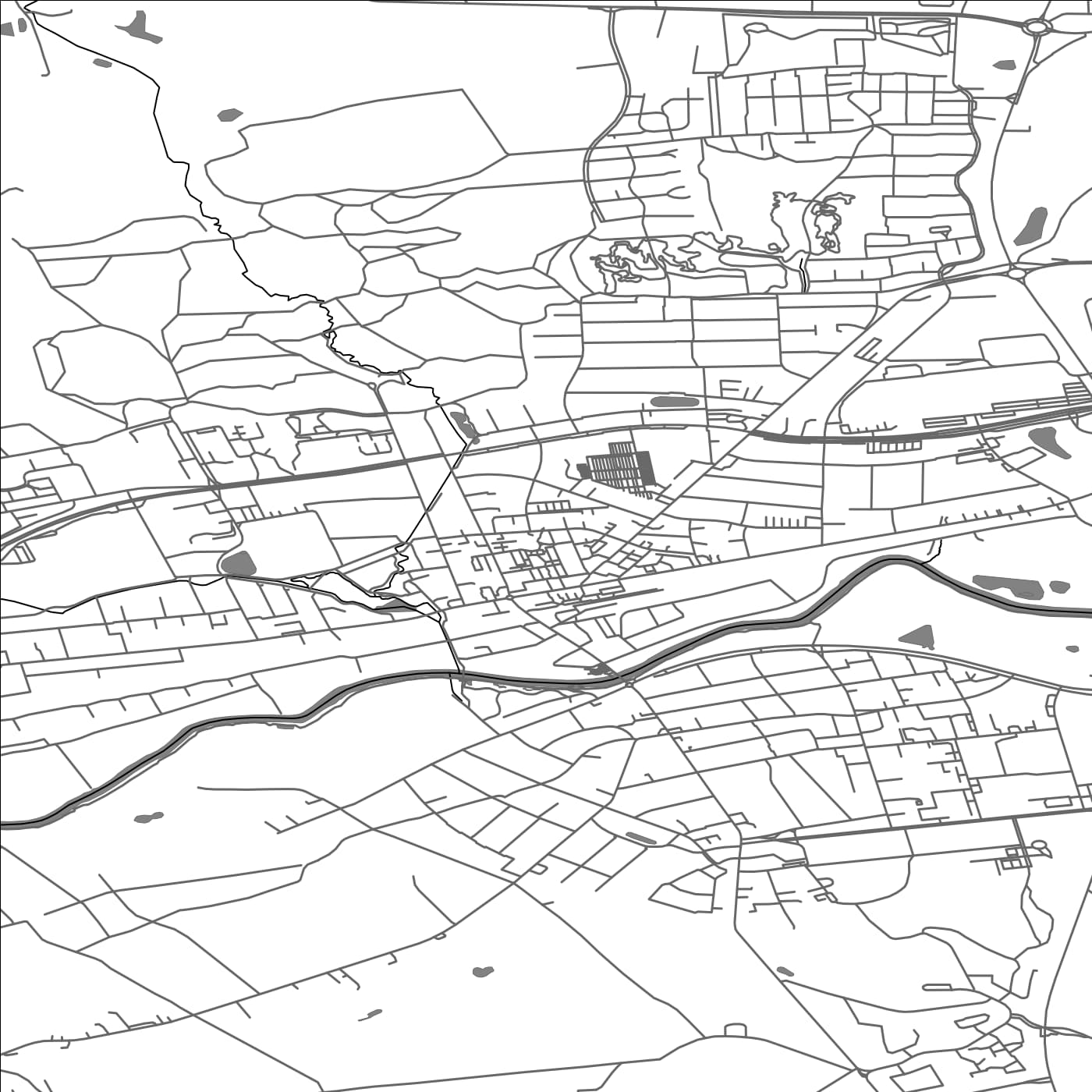 ROAD MAP OF BJERRINGBRO, DENMARK BY MAPBAKES