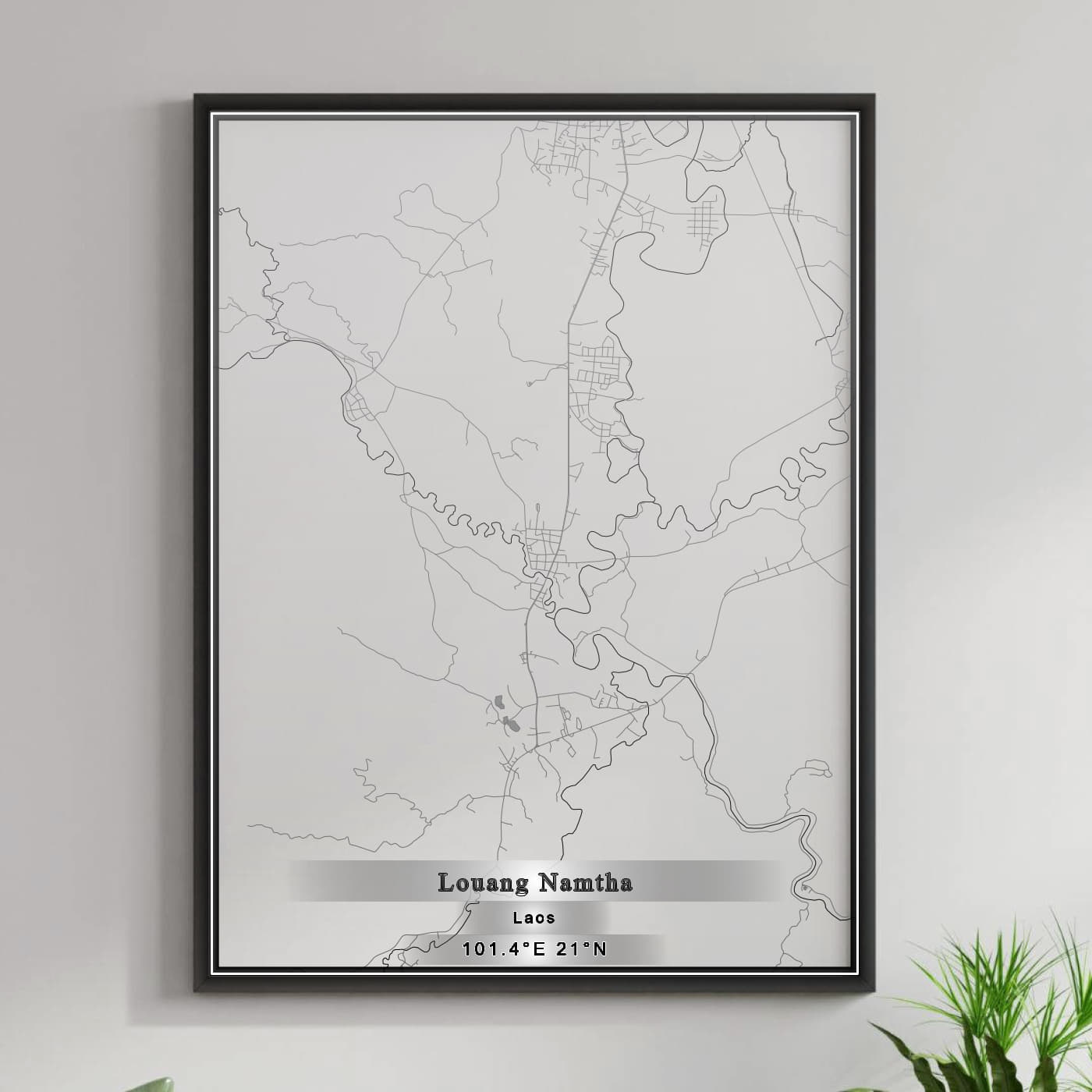 ROAD MAP OF LOUANG NAMTHA, LAOS BY MAPBAKES