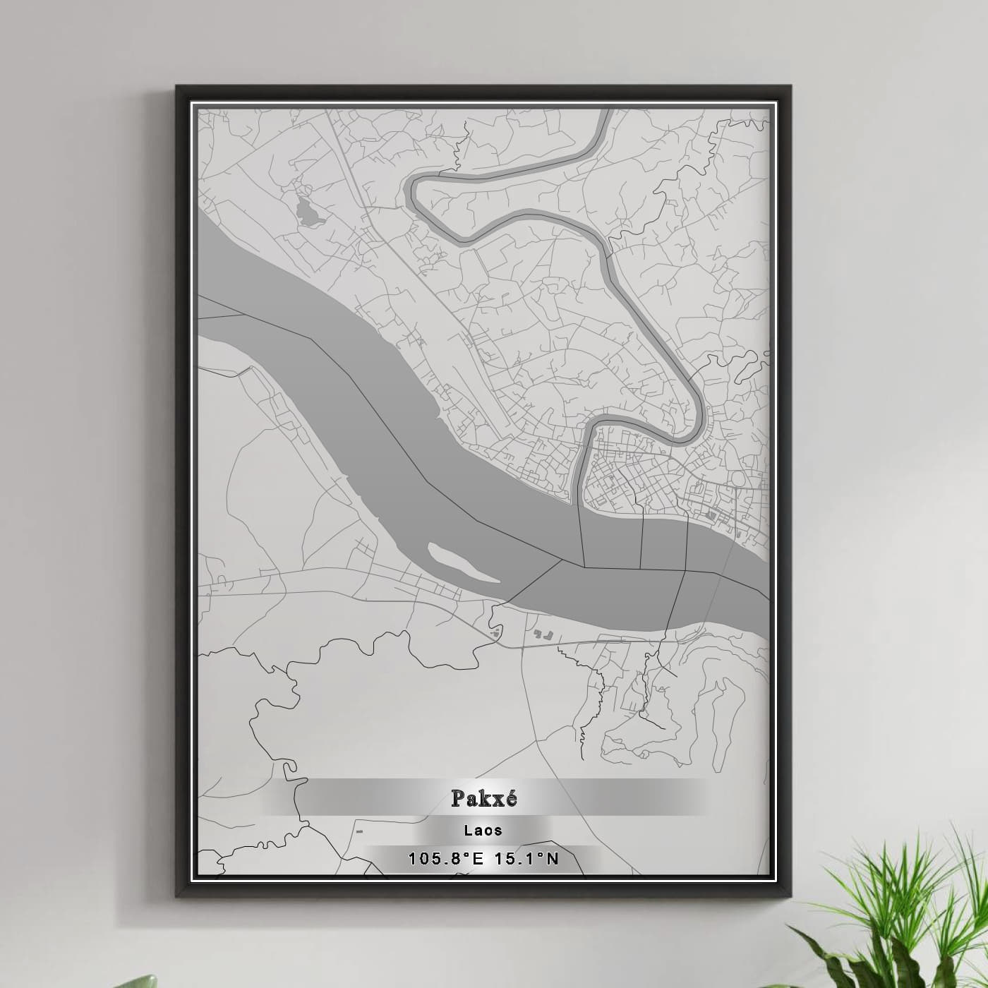 ROAD MAP OF PAKXÉ, LAOS BY MAPBAKES