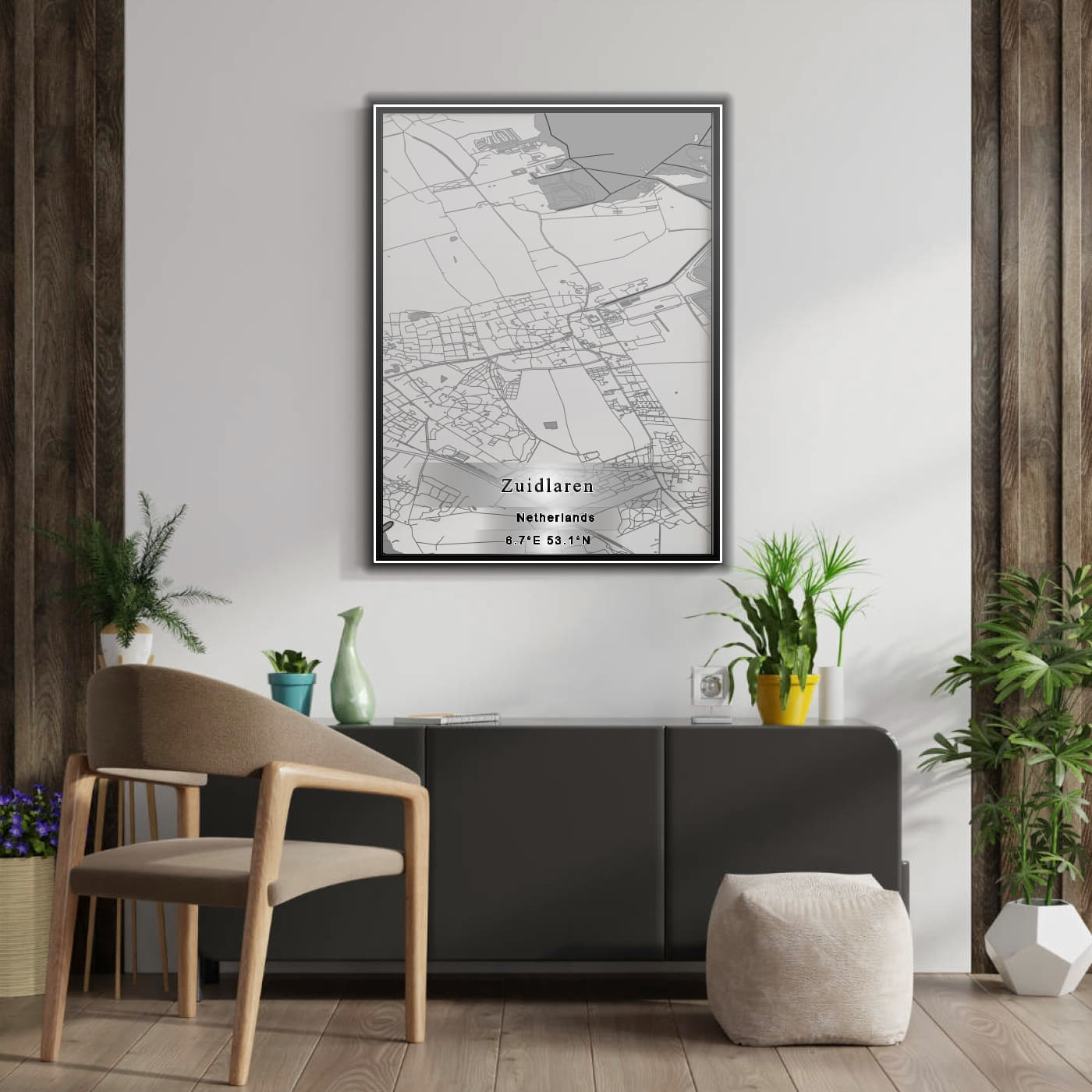 ROAD MAP OF ZUIDLAREN, NETHERLANDS BY MAPBAKES