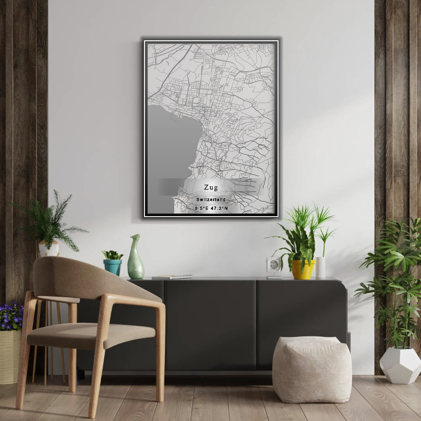 ROAD MAP OF ZUG, SWITZERLAND BY MAPBAKES