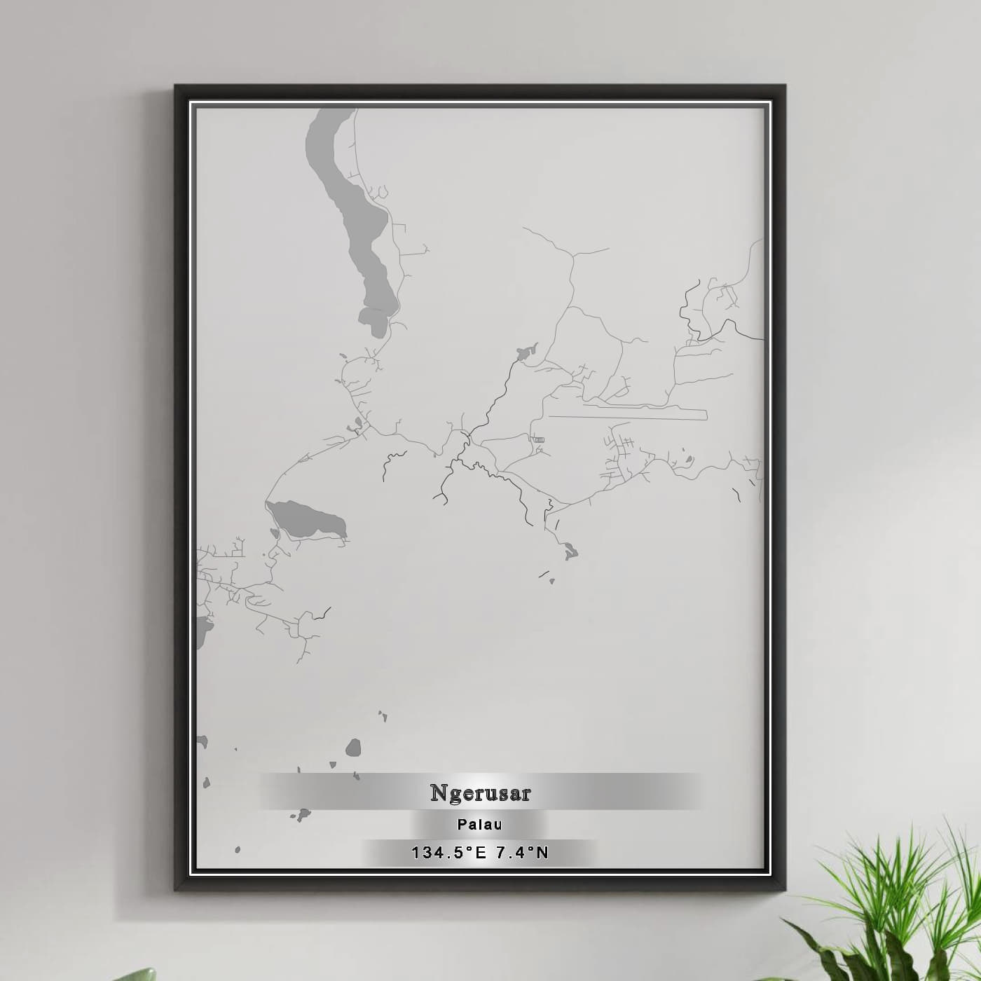 ROAD MAP OF NGERUSAR, PALAU BY MAPBAKES