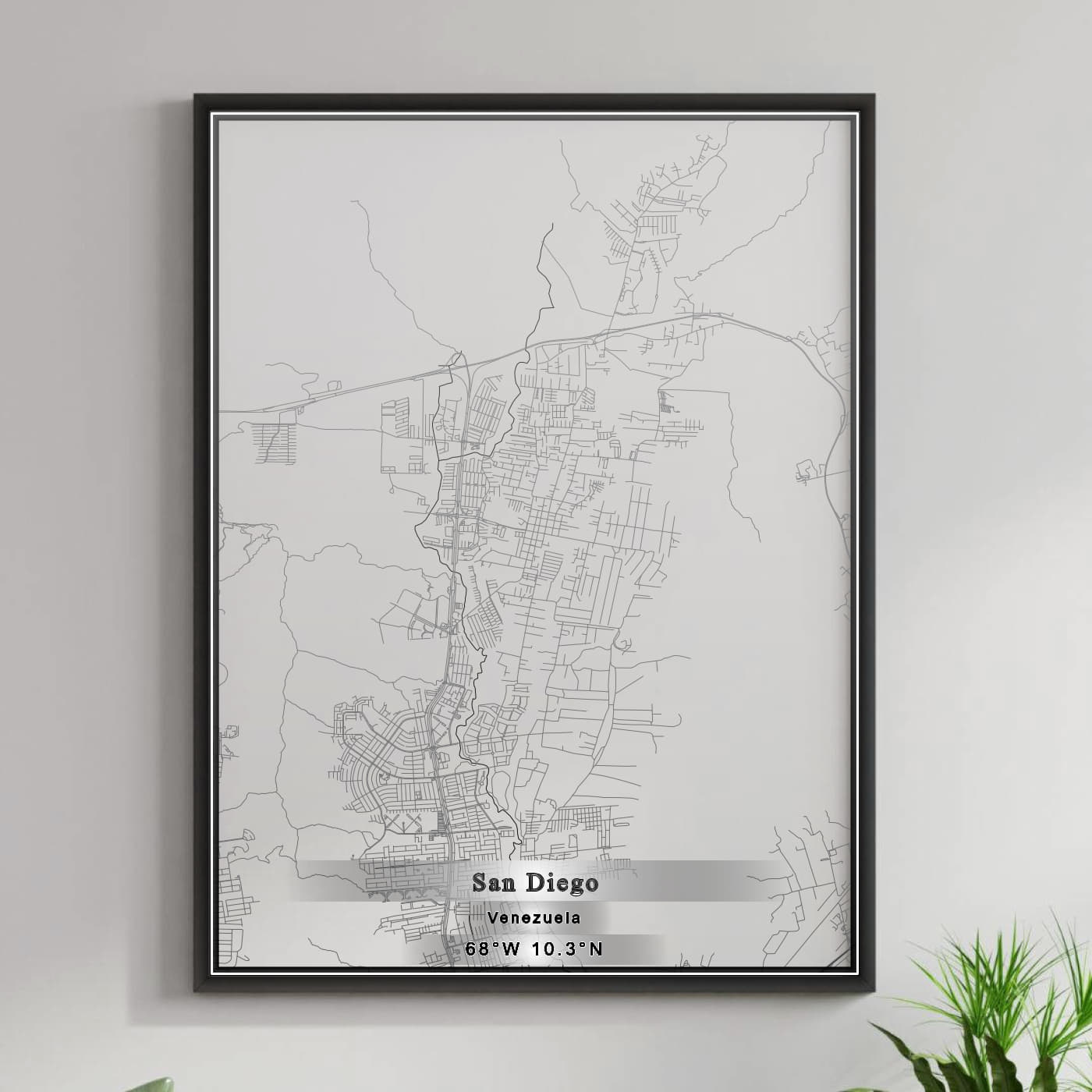 ROAD MAP OF SAN DIEGO, VENEZUELA BY MAPBAKES