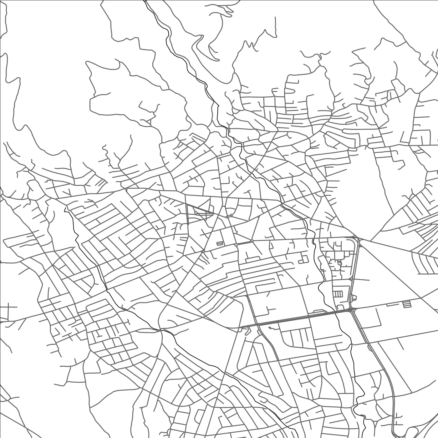 ROAD MAP OF VRANJE, SERBIA BY MAPBAKES