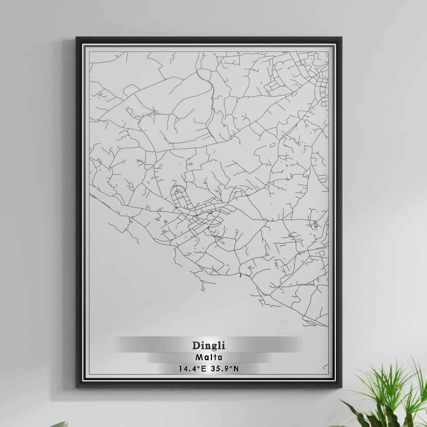 ROAD MAP OF DINGLI, MALTA BY MAPBAKES