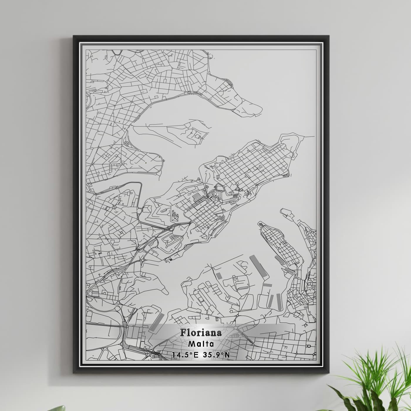 ROAD MAP OF FLORIANA, MALTA BY MAPBAKES