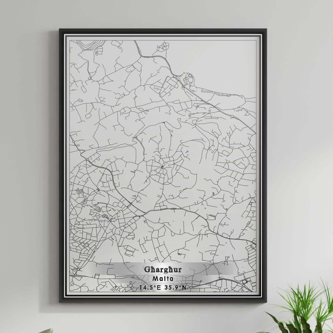 ROAD MAP OF GHARGHUR, MALTA BY MAPBAKES