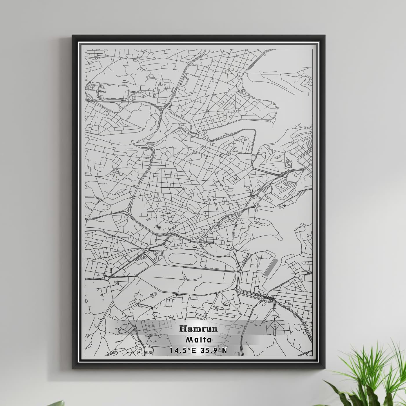 ROAD MAP OF HAMRUN, MALTA BY MAPBAKES
