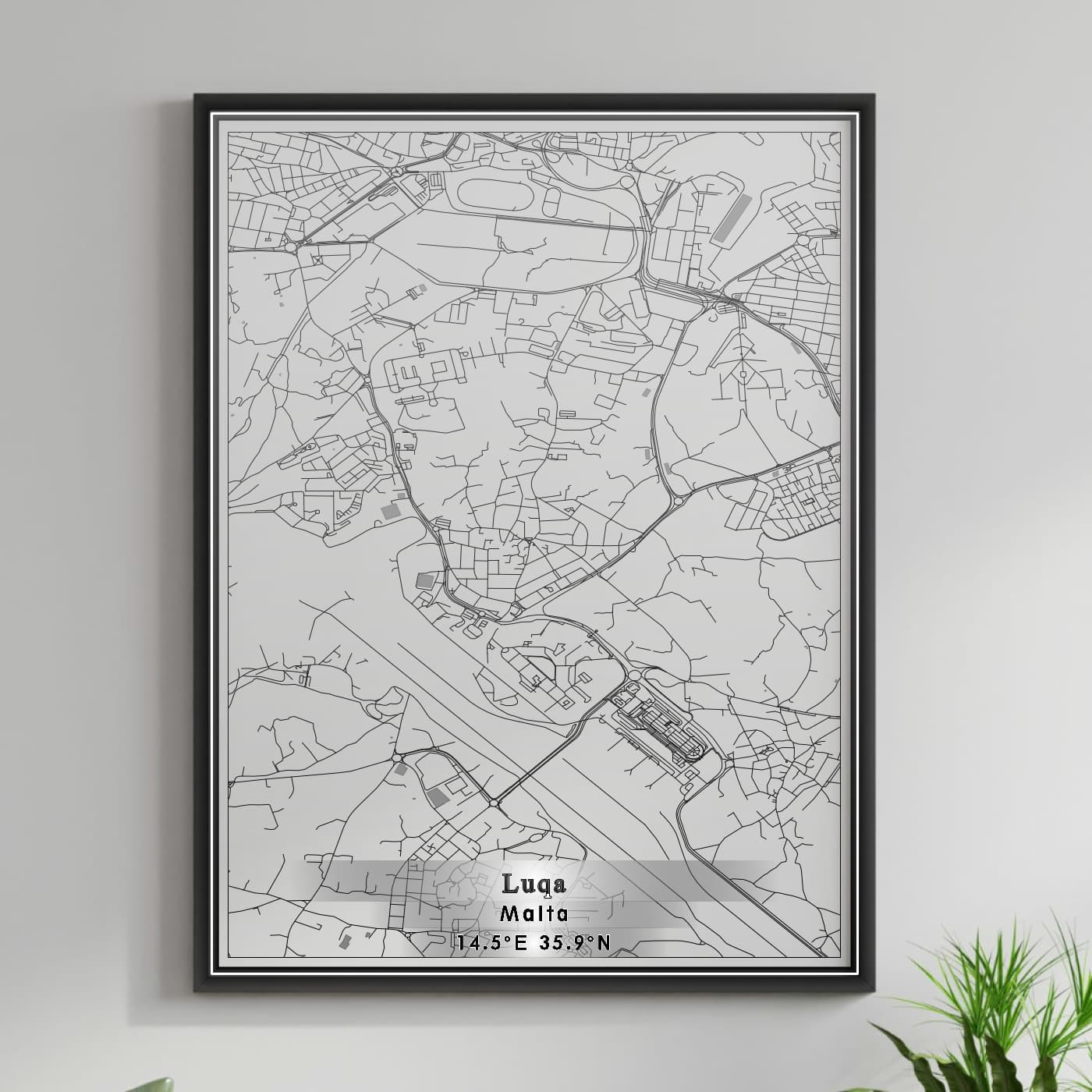 ROAD MAP OF LUQA, MALTA BY MAPBAKES