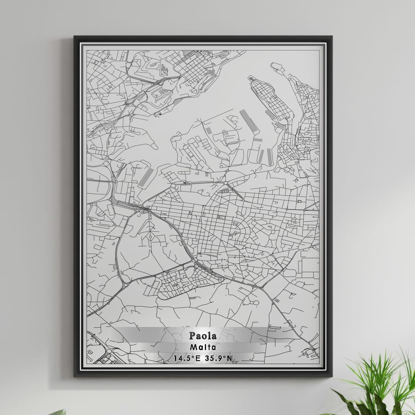 ROAD MAP OF PAOLA, MALTA BY MAPBAKES