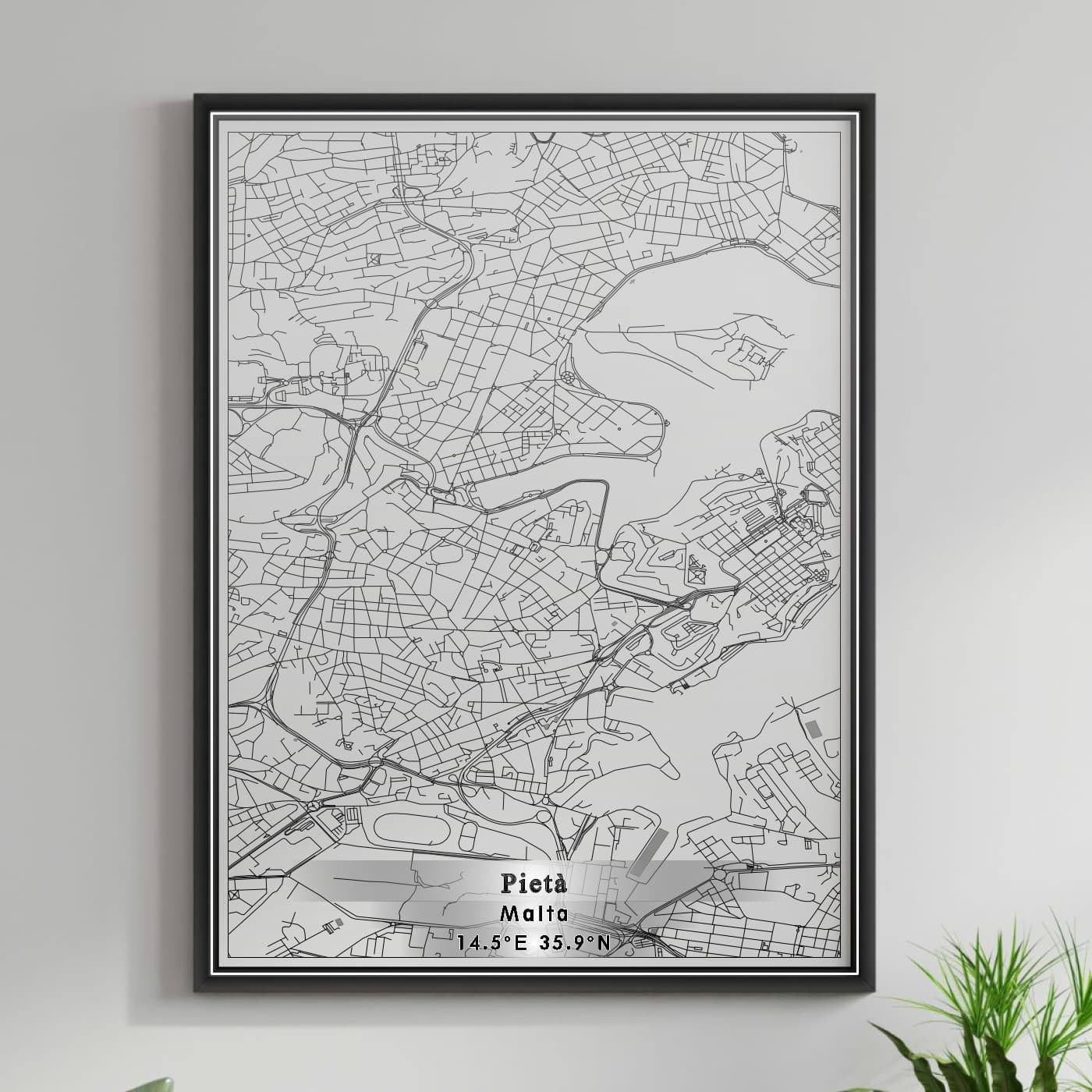 ROAD MAP OF PIETA, MALTA BY MAPBAKES