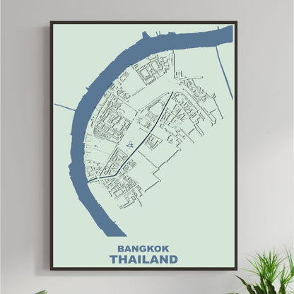 COLOURED ROAD MAP OF BANGKOK, THAILAND BY MAPBAKES